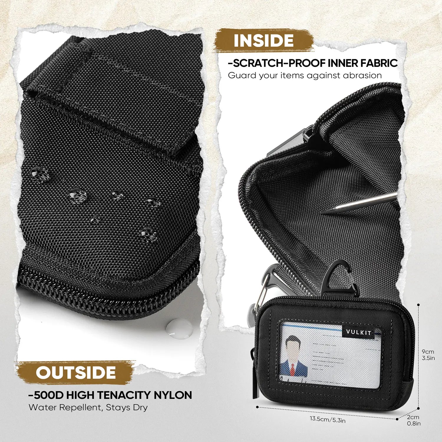 VULKIT Multifunctional VW156 portamonete RFID nero