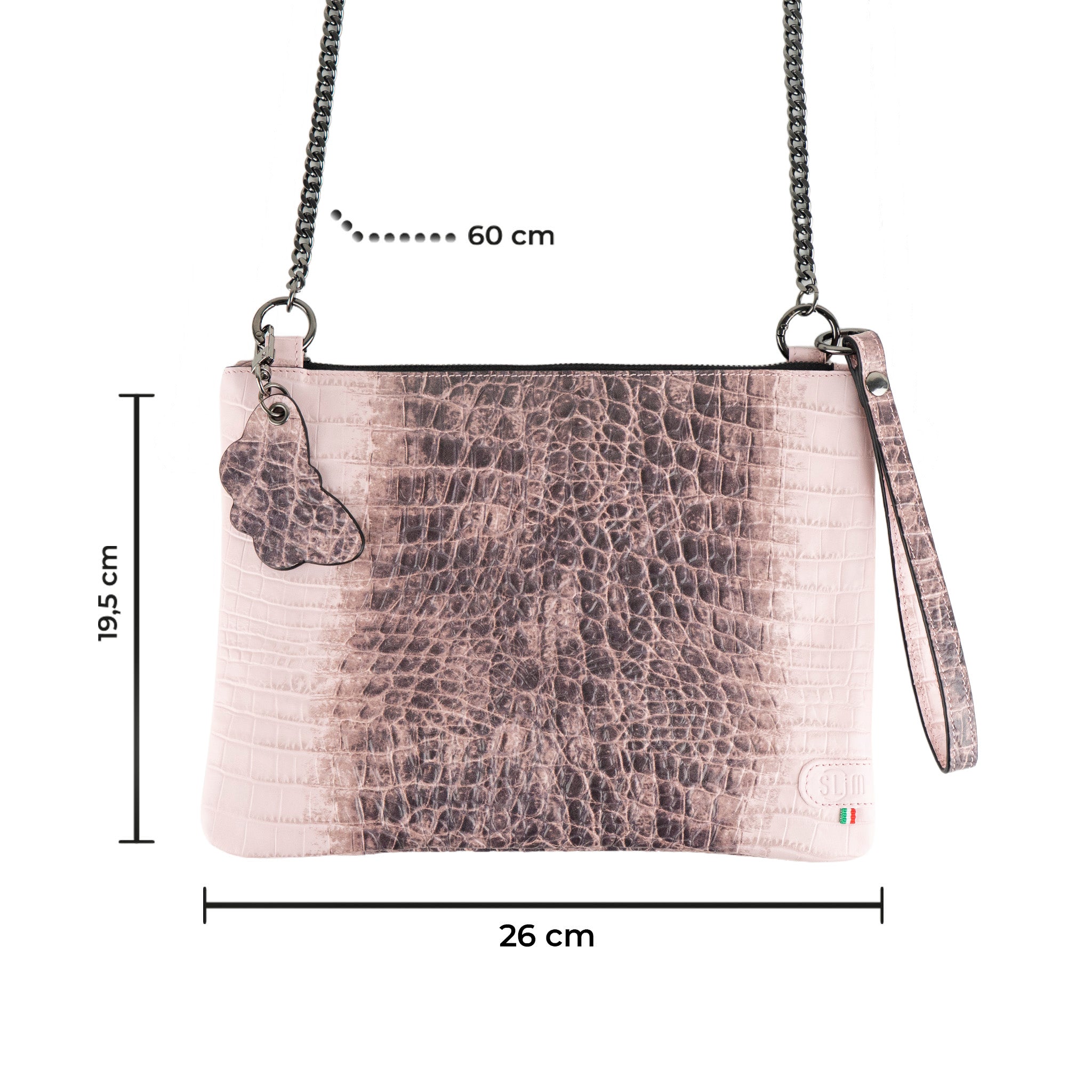 SLim Pochette Tracolla pochette cocco rosa 23x14 cm