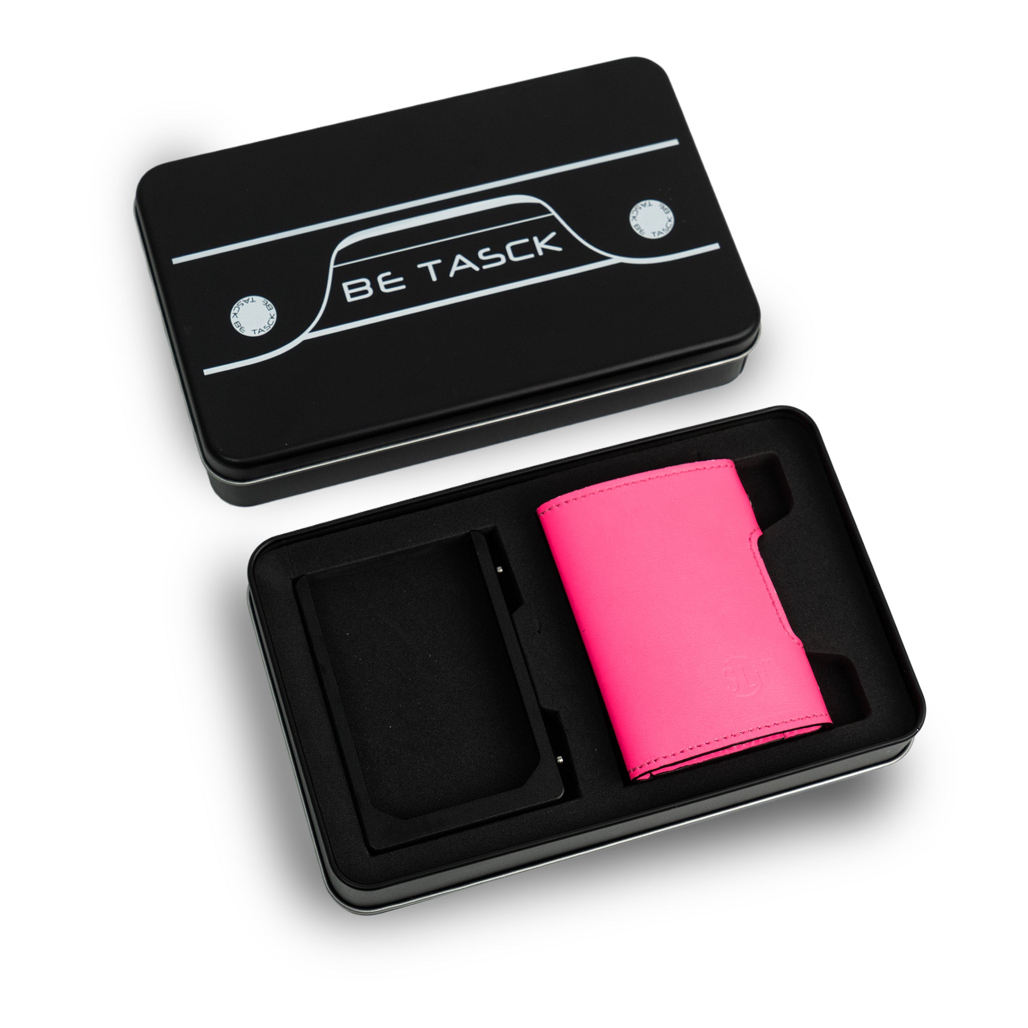 Be Tasck portacarte pelle fucsia fluo pelle liscia