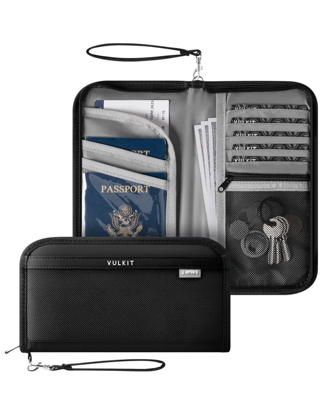 VULKIT Passport VPW106 porta passaporto RFID nero famiglia