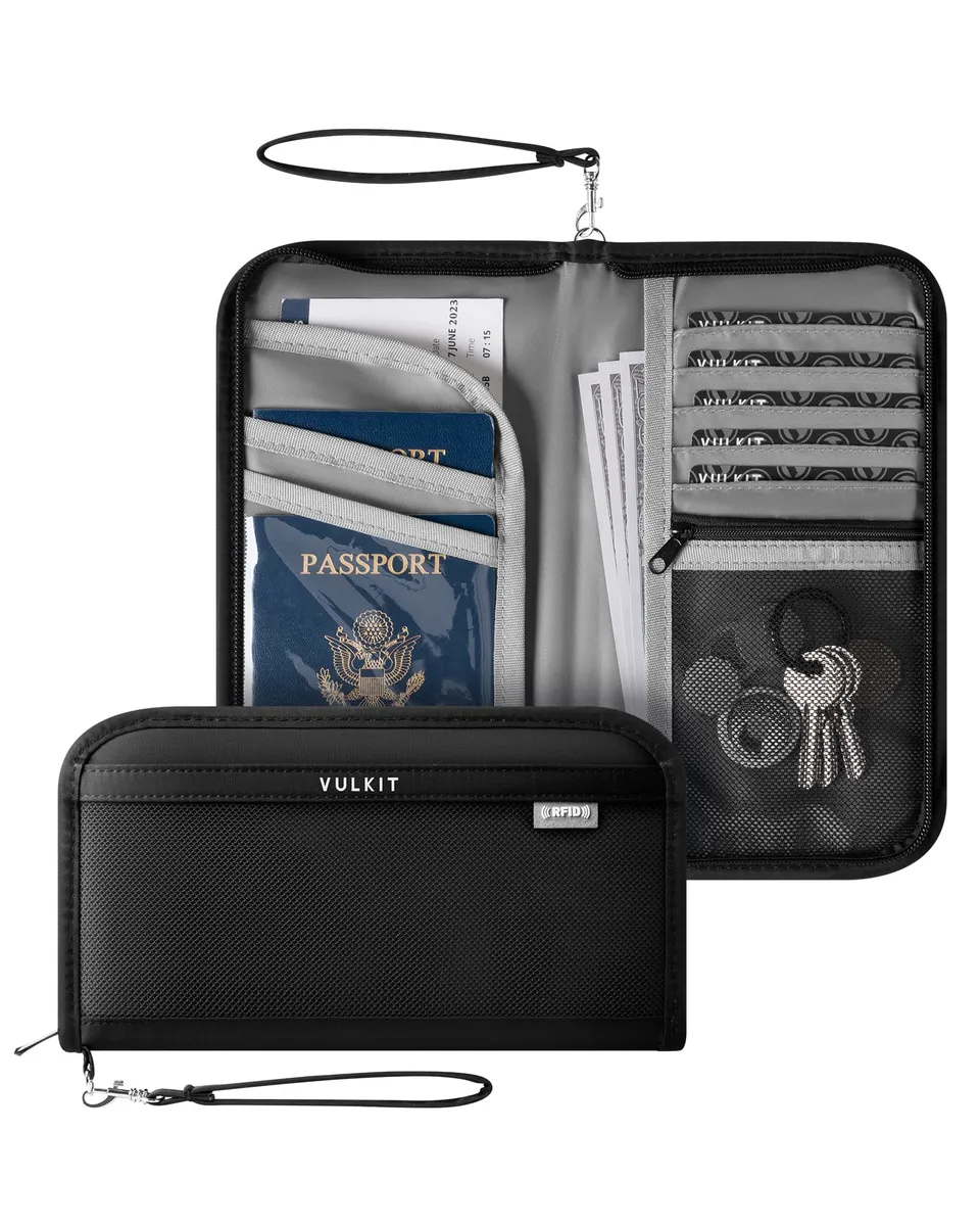 VULKIT Passport VPW106 porta passaporto RFID nero famiglia