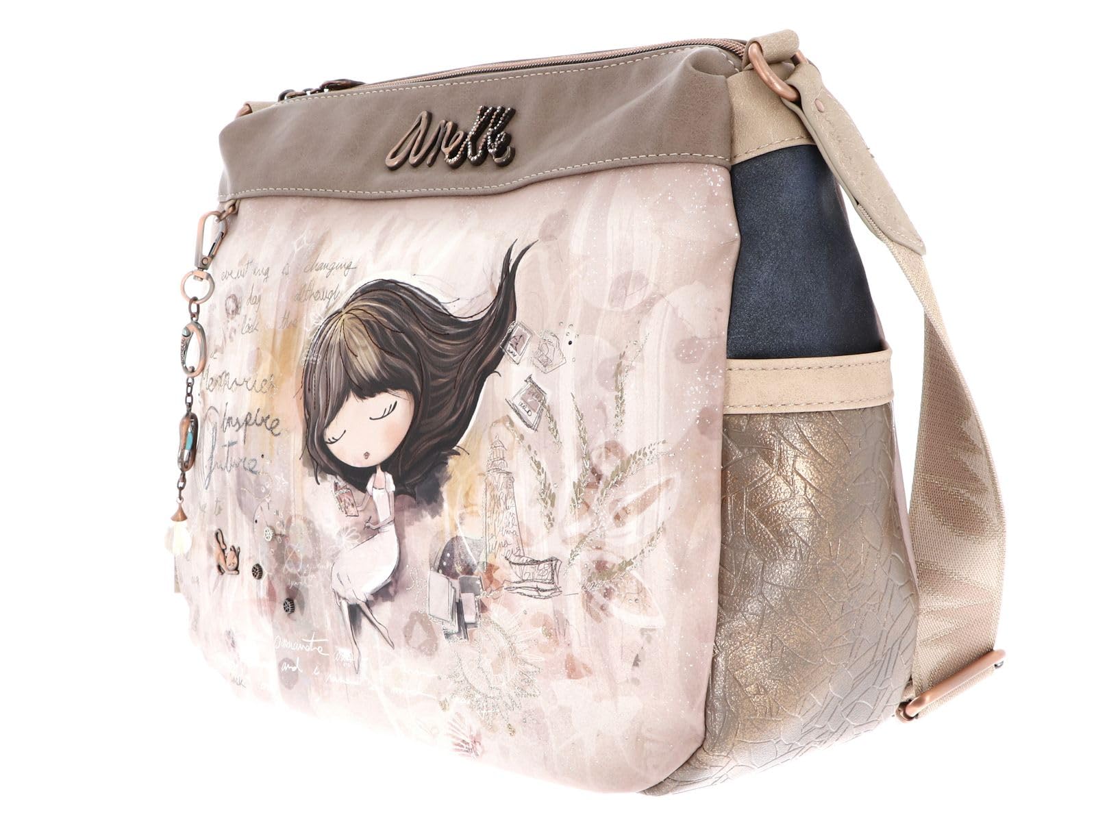 Anekke Memories borsa a tracolla grande ricamata colorata