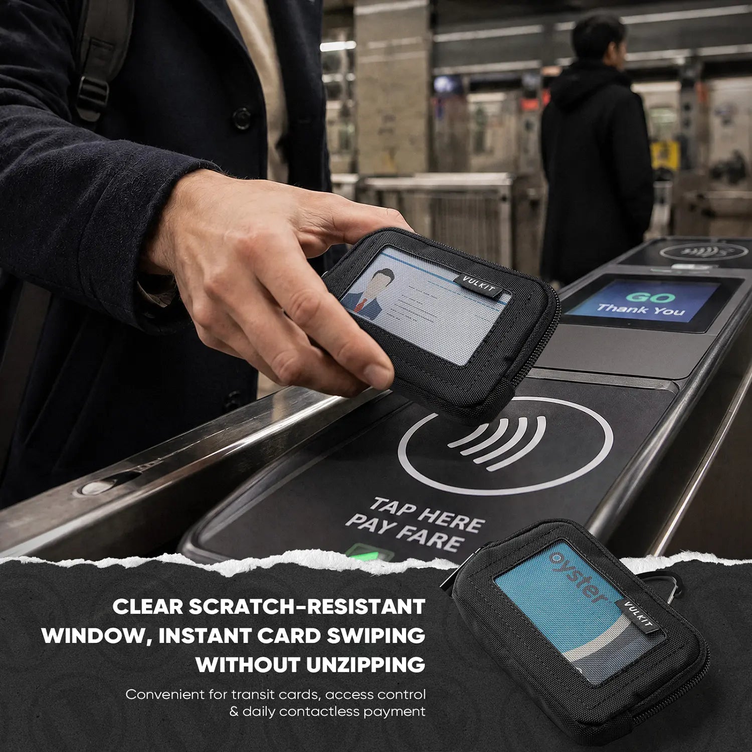 VULKIT Multifunctional VW156 portamonete RFID nero