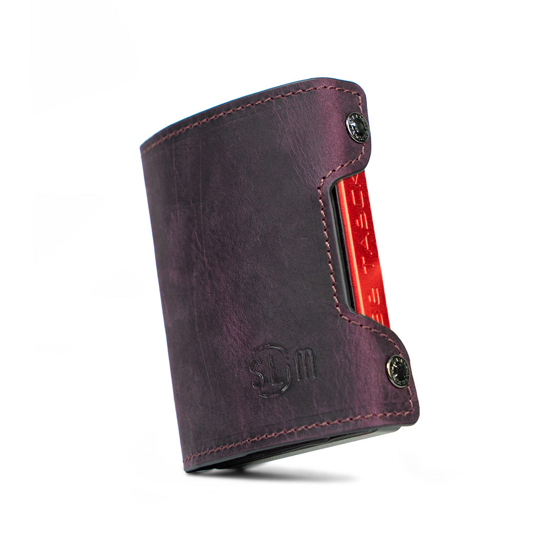 SLim Be Tasck portafoglio pelle viola crazy horse