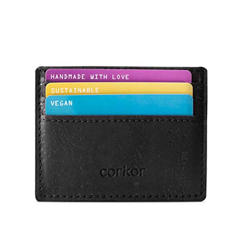 Corkor Wallets portafoglio sughero nero Small RFID