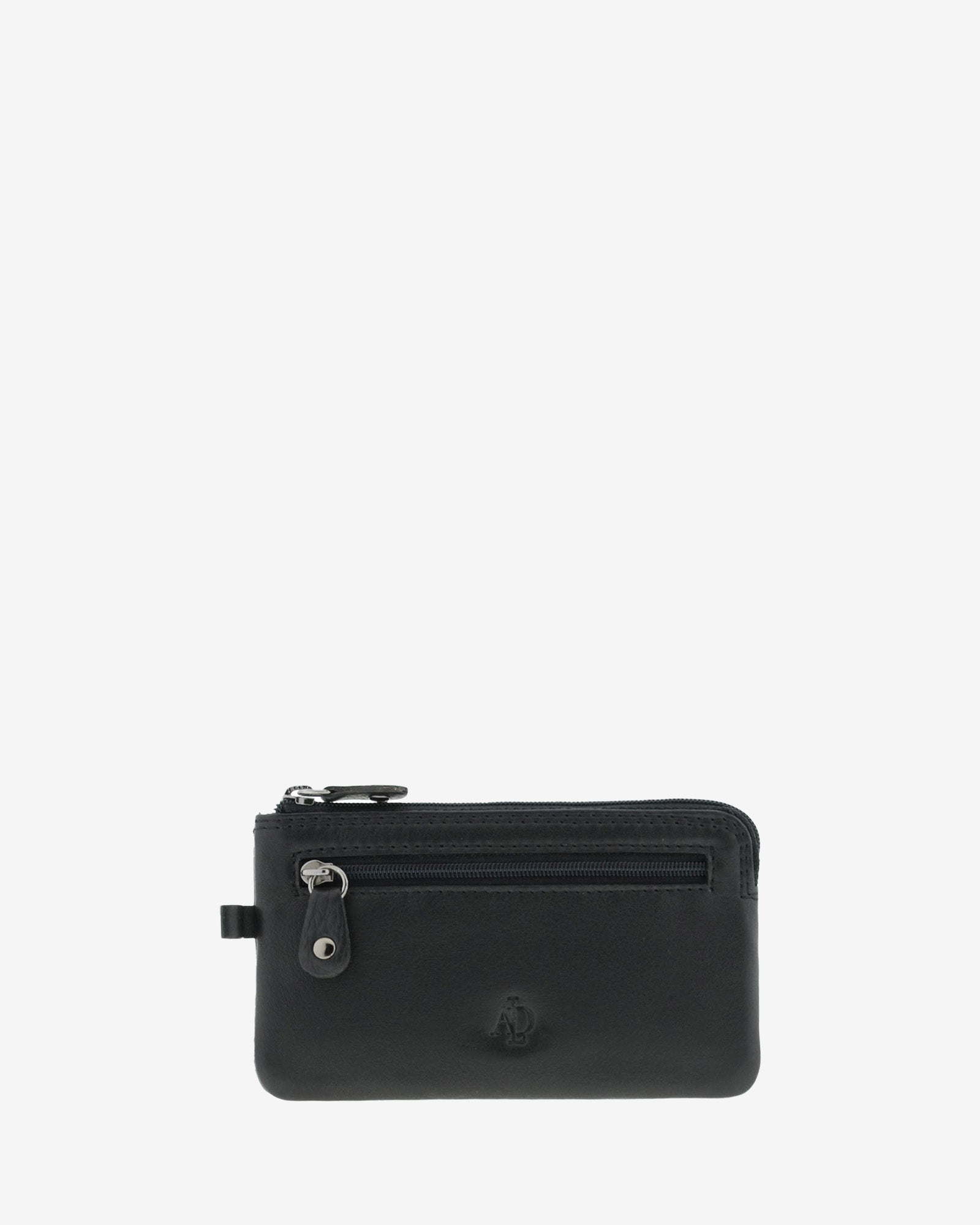 Adapell 8079 portamonete fino pelle nero doppia zip chiavi