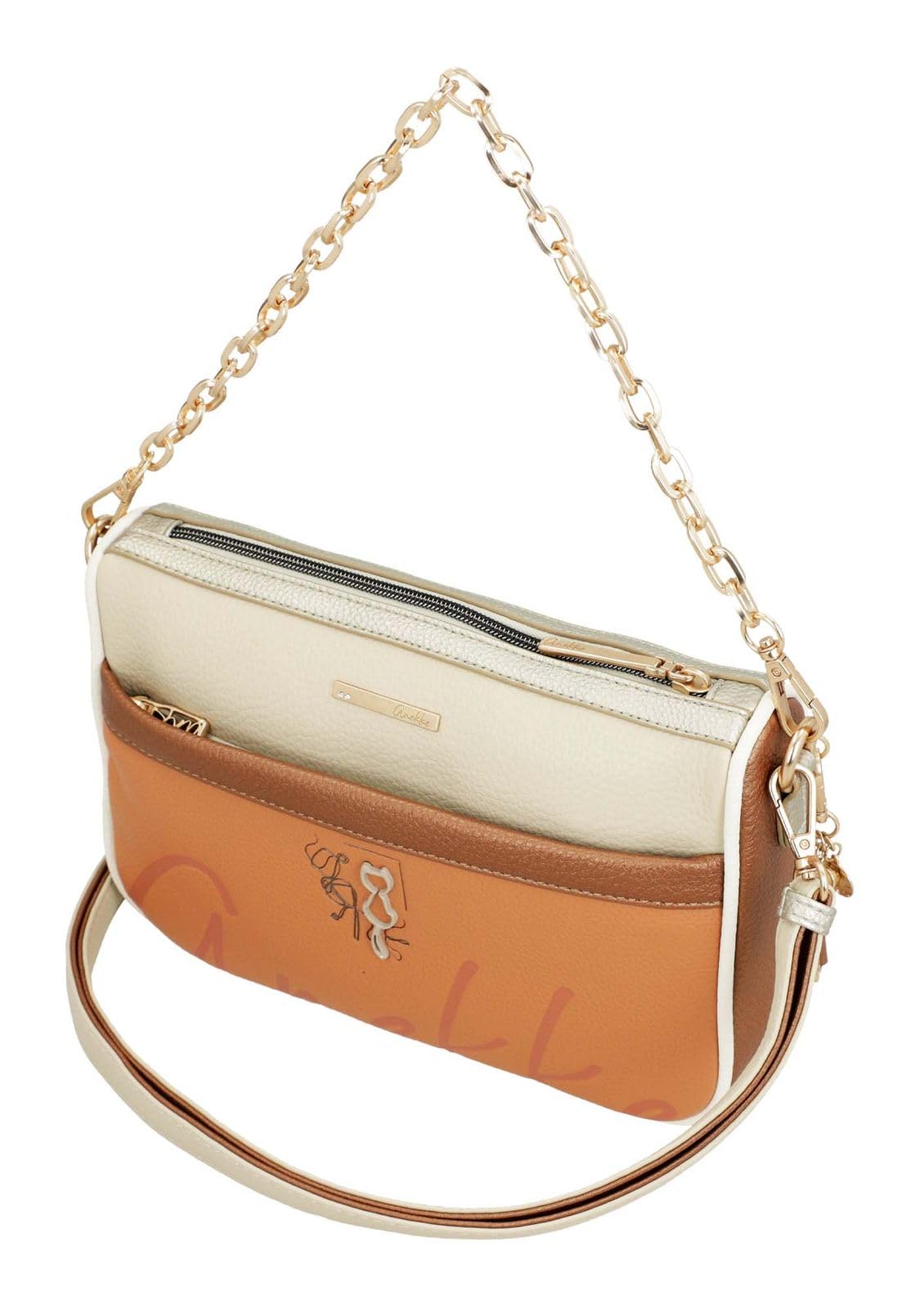 Anekke Essentials Borsa a Tracolla Corallo con Stampa