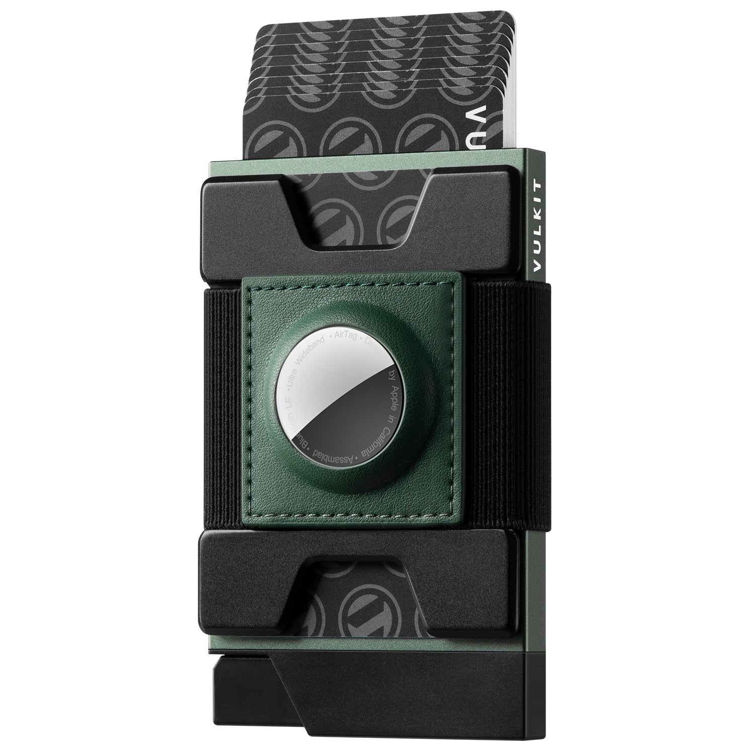 VULKIT VC407 portafoglio AirTag pelle nero 12 carte RFID