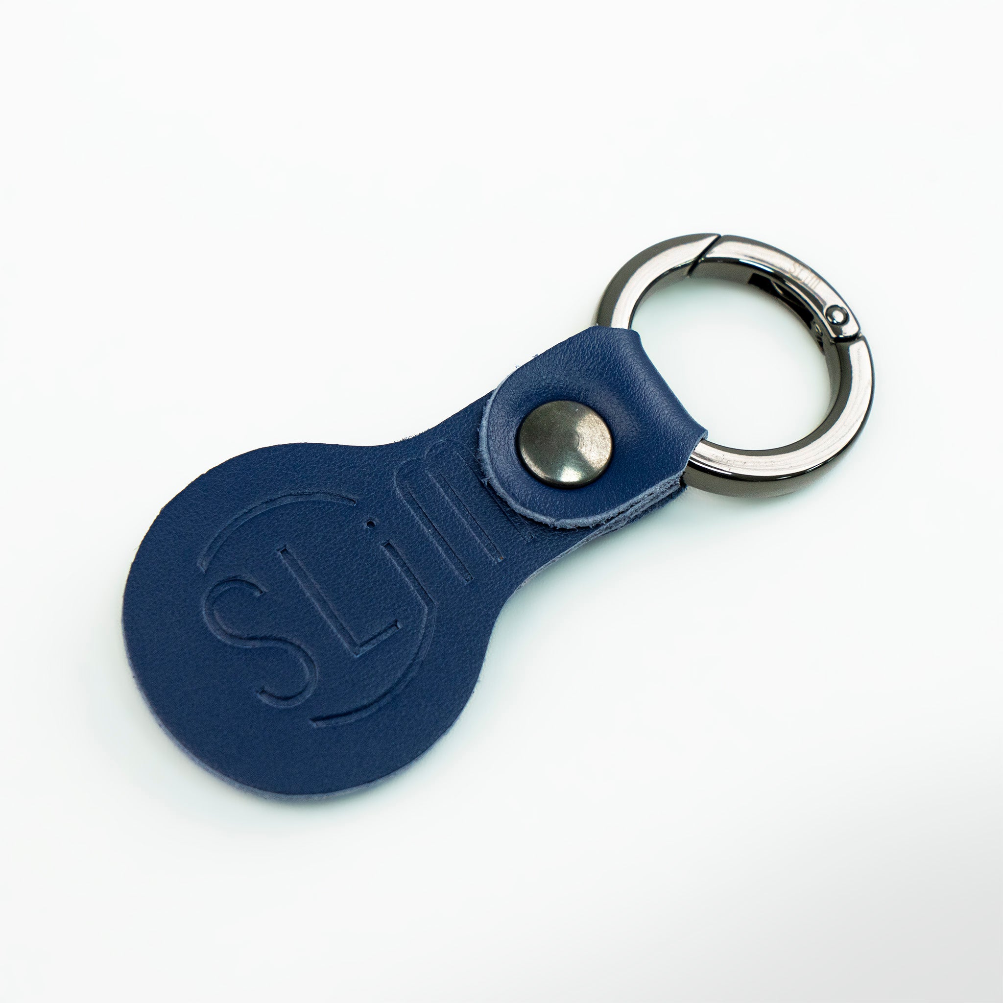 SLim Portachiavi pelle saffiano nero anello