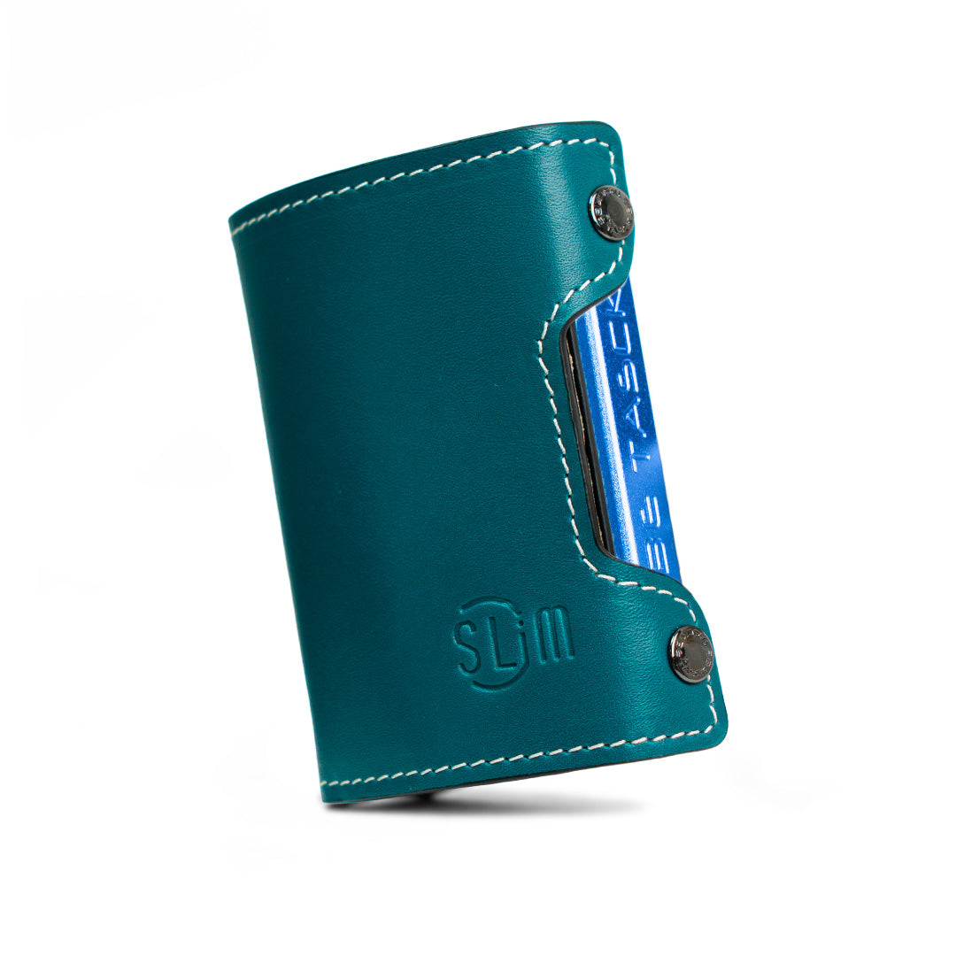 SLim Be Tasck Petrolio portafoglio pelle liscia multicolor