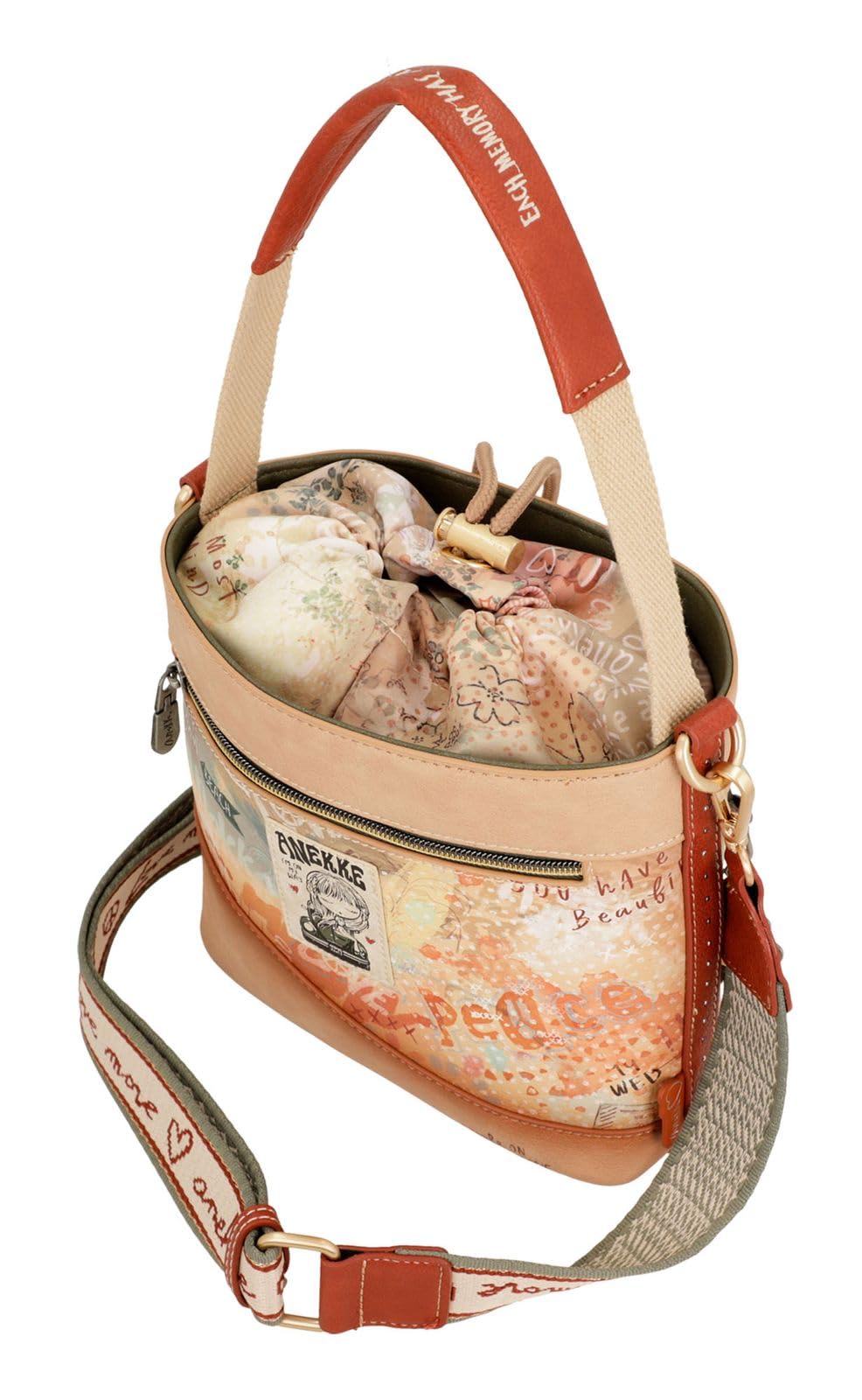 ANEKKE Bloom borsa secchiello Flowers tracolla regolabile