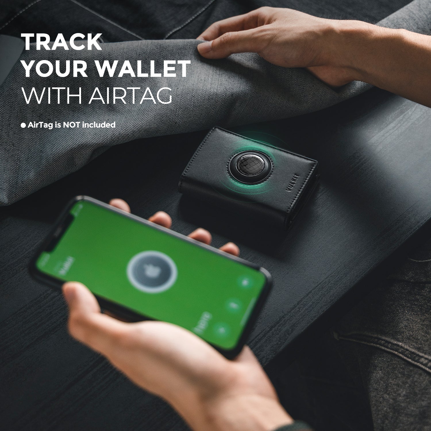 VULKIT VC313 Portafoglio Pop-Up Airtag Nero 11 Carte
