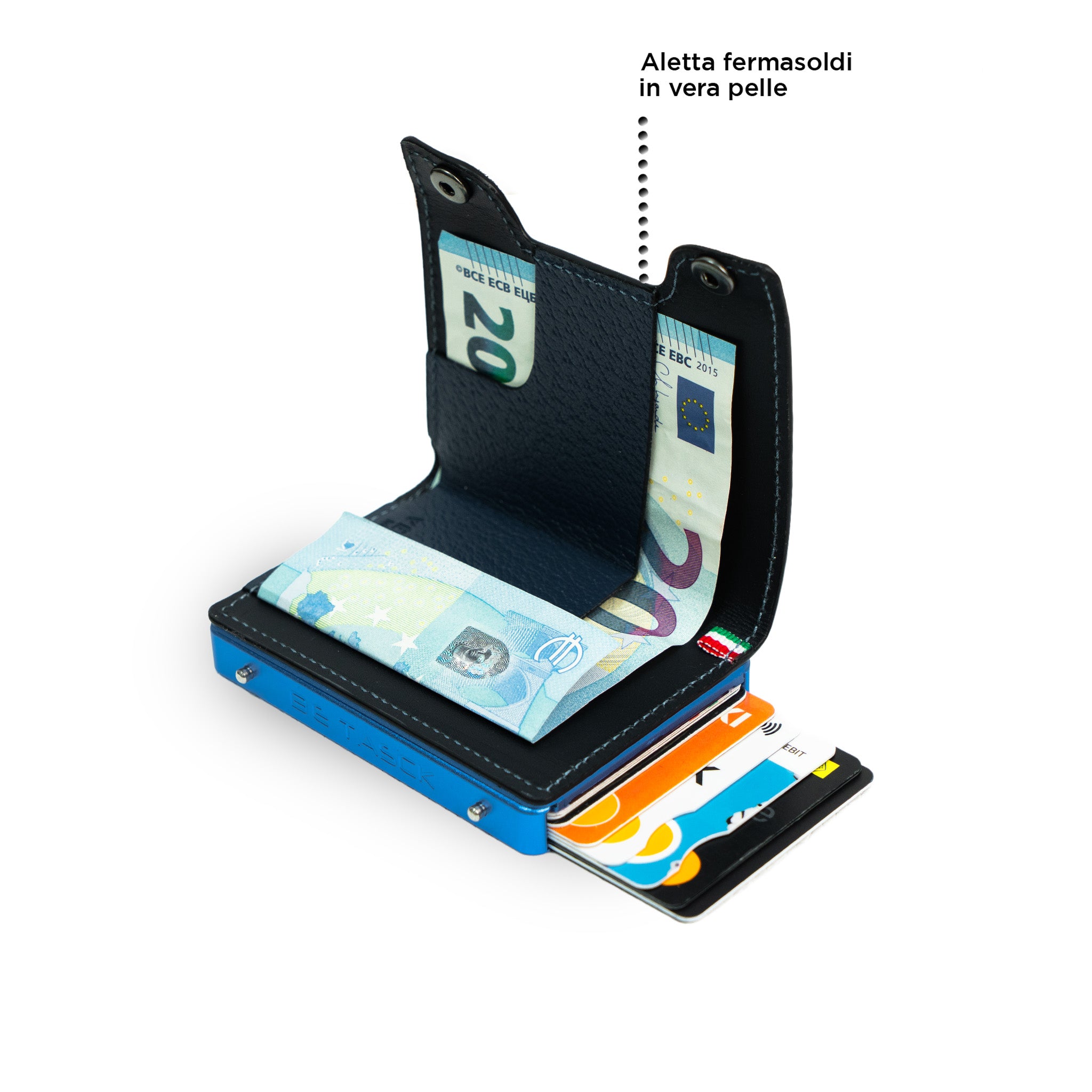 SLim Be Tasck Portafoglio Blu Cinghialino Frame Nero