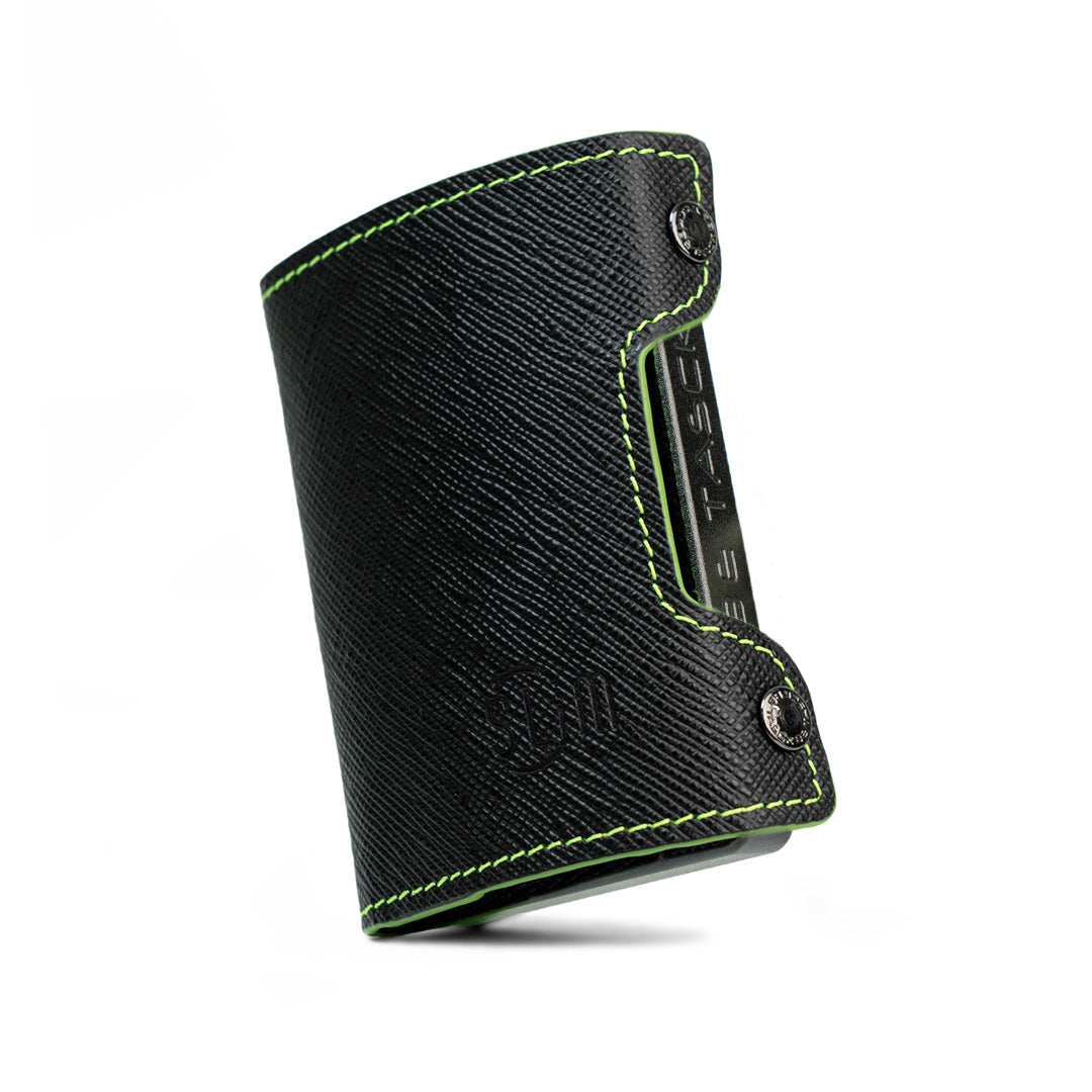 Be Tasck Saffiano Nero Verde portafoglio frame