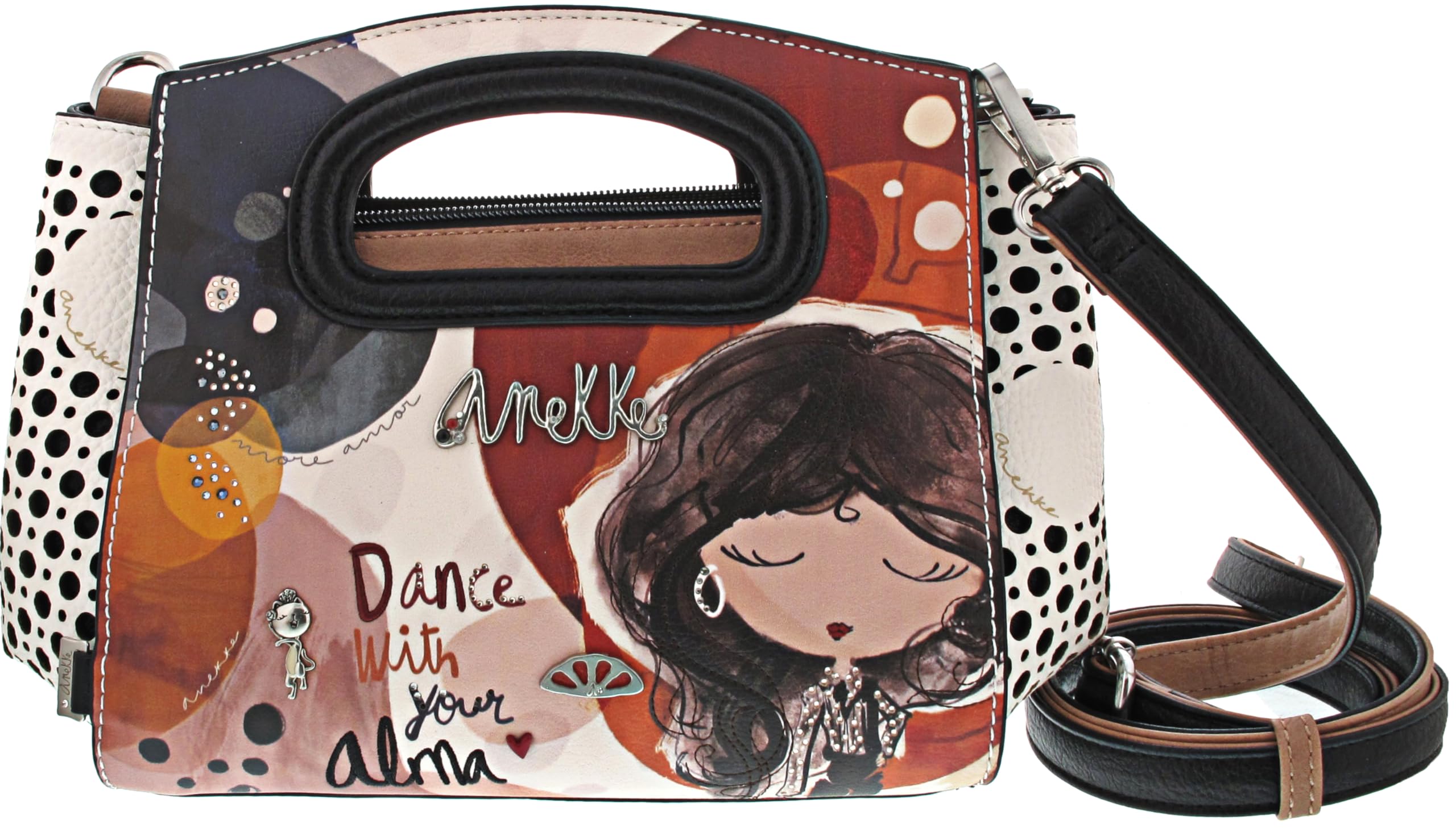Anekke Borse Alma borsa mano tracolla marrone 31 cm