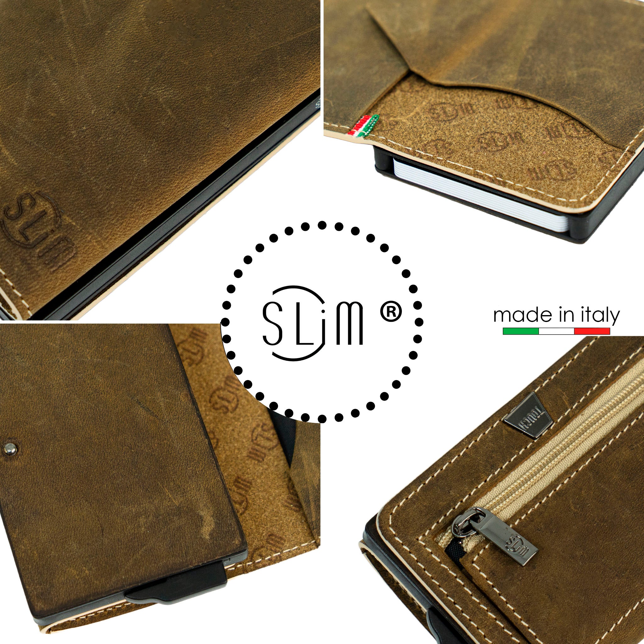 SLim Touch Portafoglio Compatto Crazy Cuoio RFID