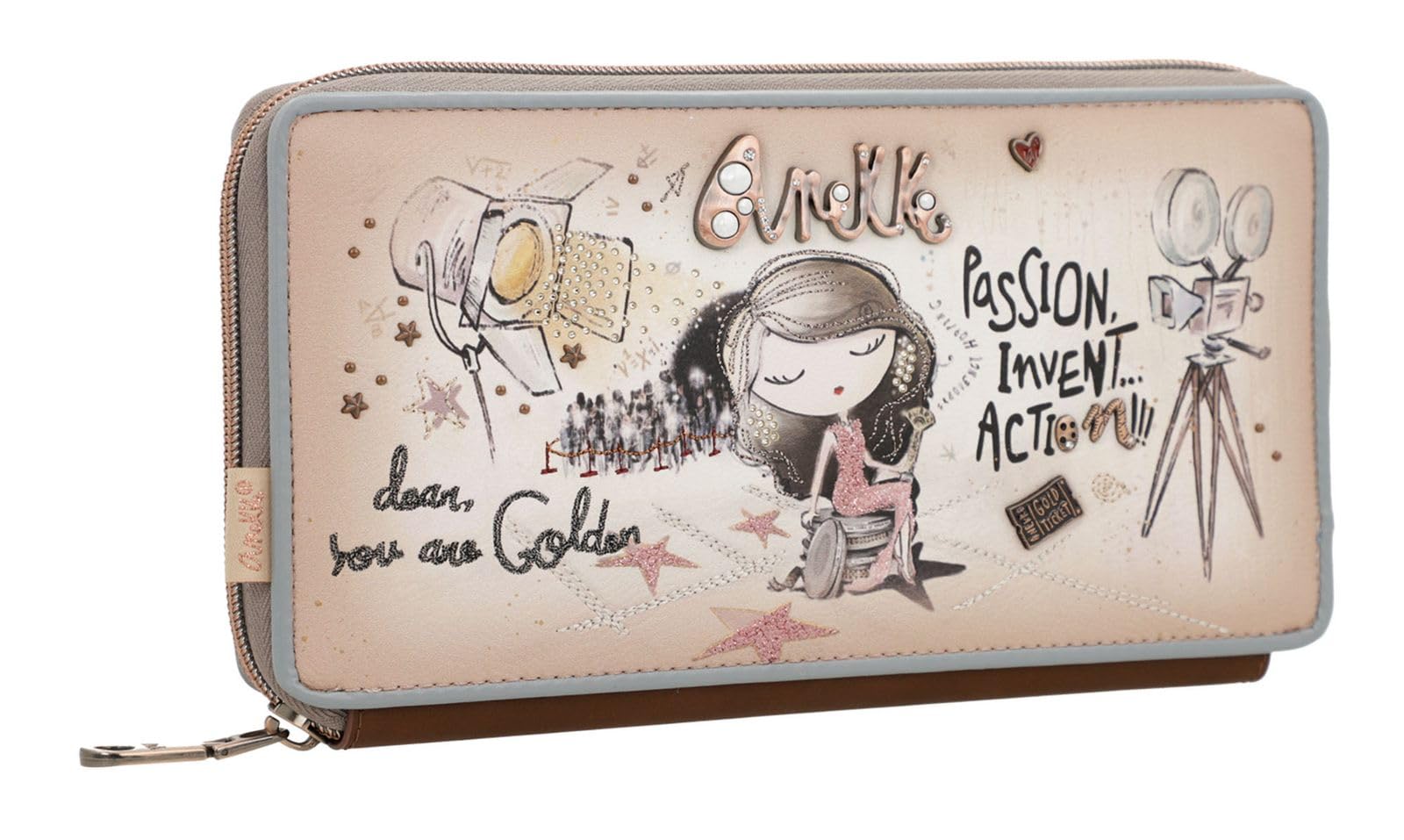 Anekke Hollywood portafoglio portapassaporto RFID 23x12x3 cm