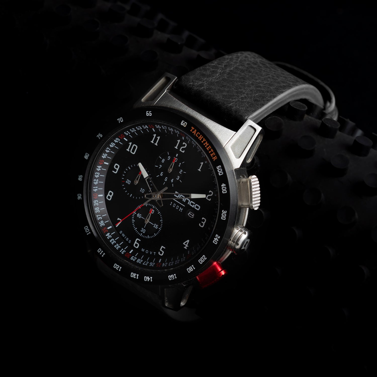 Dango CR-01 cronografo uomo 45mm pelle Jet Black
