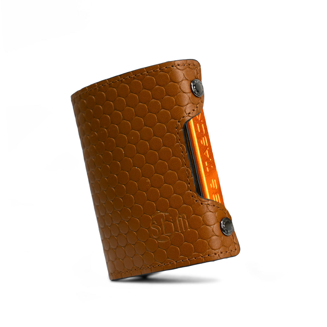 SLim Be Tasck Bolle Marrone portafoglio pelle frame nero