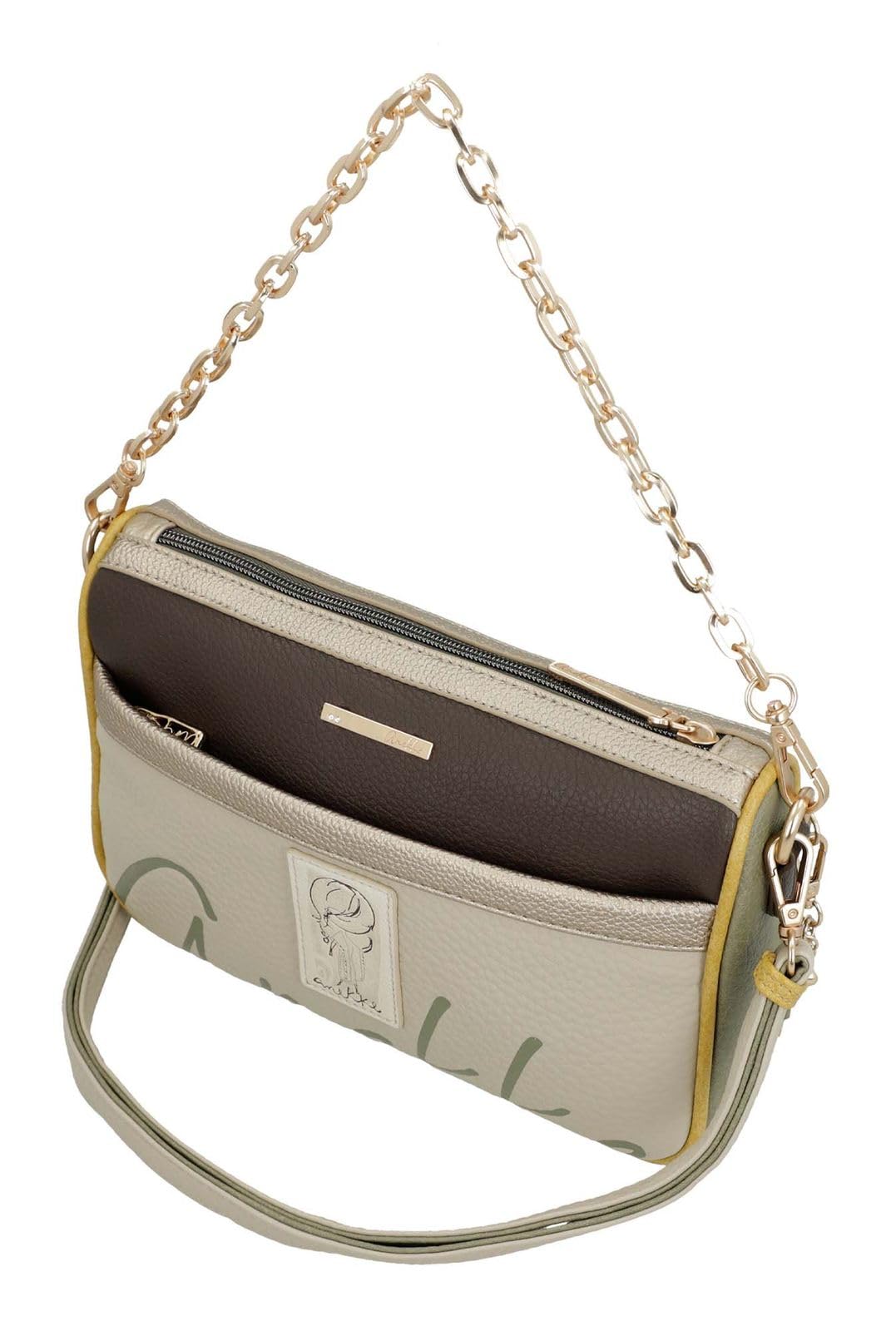 Anekke Essentials Borsa a Tracolla Marrone con Stampa