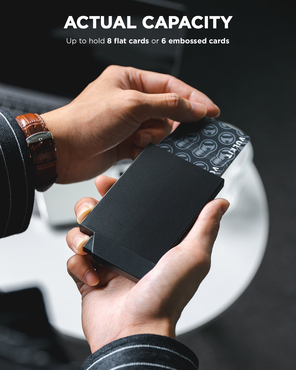 VULKIT VC400 Portacarte Alluminio Slim Nero RFID