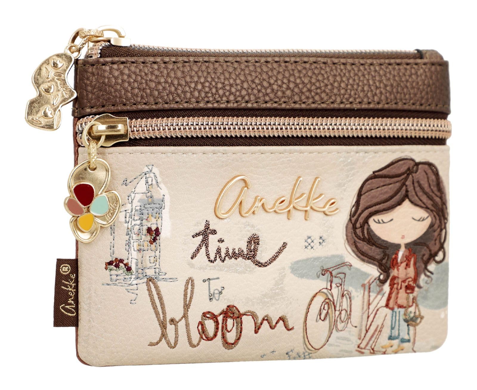 Anekke Tulip portafoglio doppio scomparto con zip