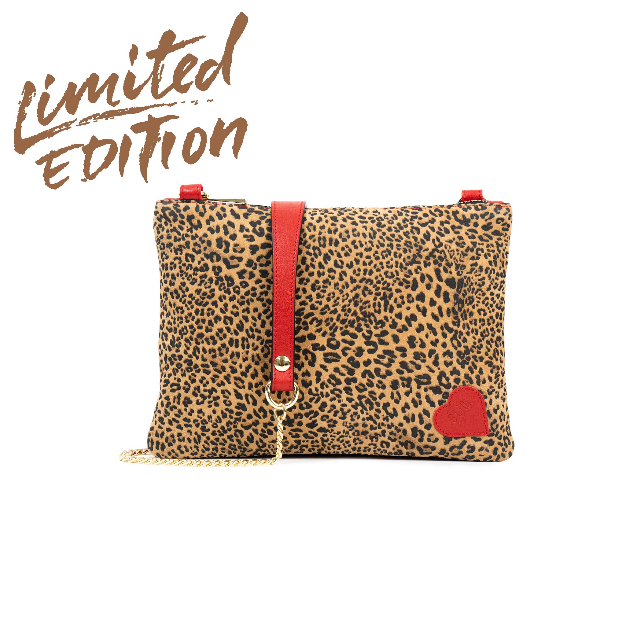 SLim Pochette Tracolla animalier rosso 23x14 cm