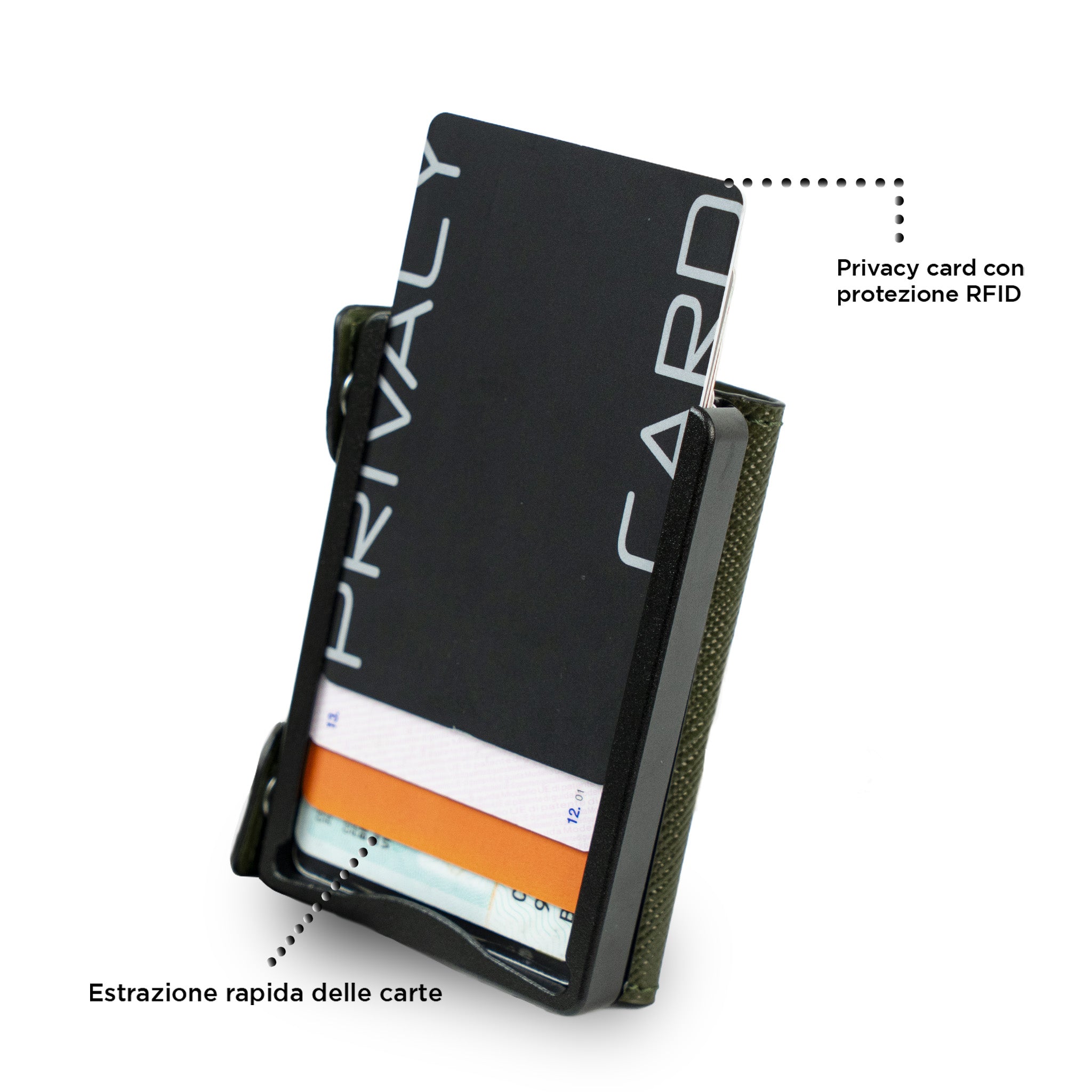 SLim Be Tasck Saffiano Portafoglio Verde Pelle RFID