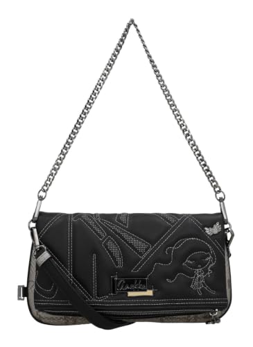 Anekke Iron Bandolera Borsa a Tracolla Nero 29 cm