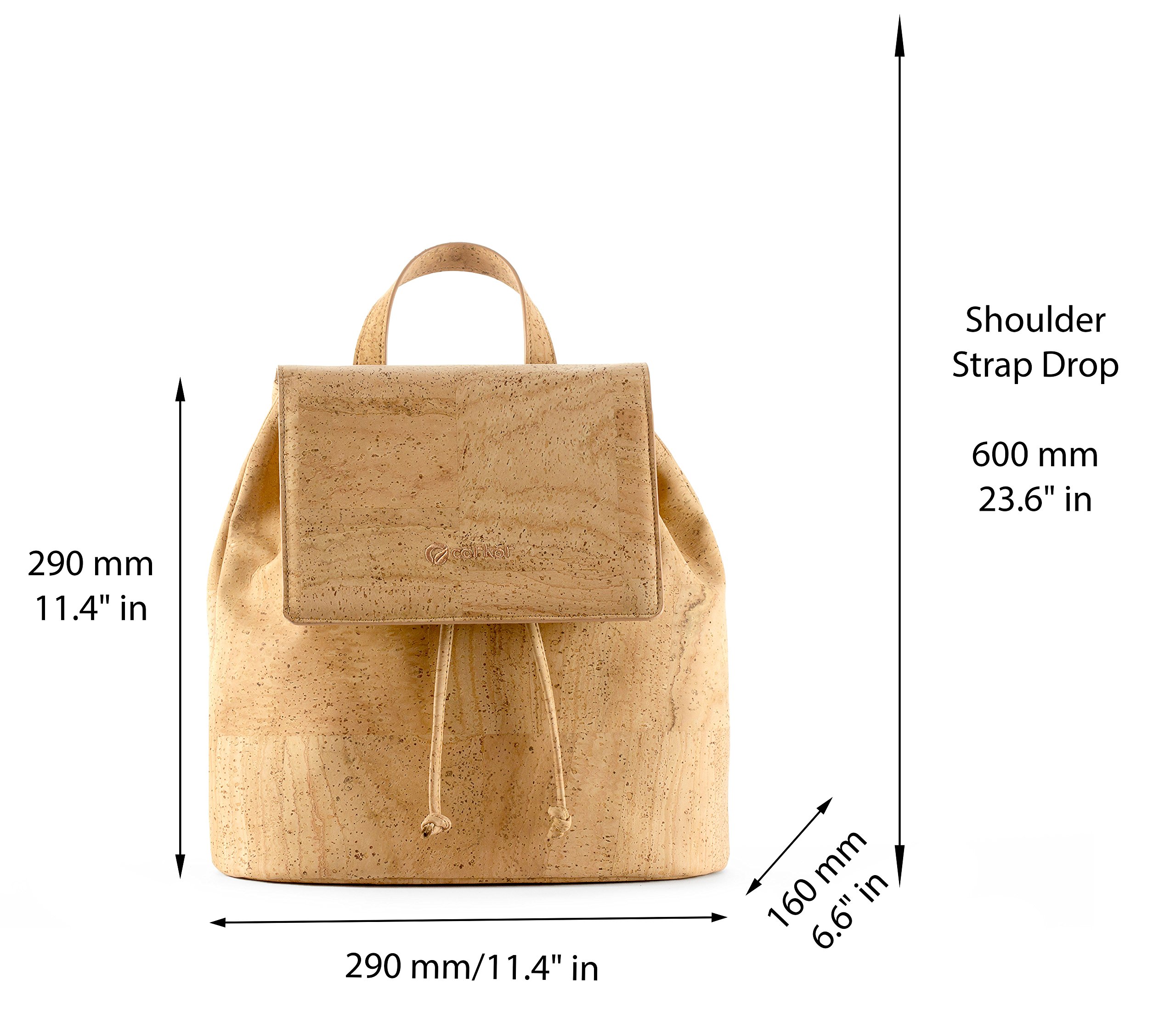 Corkor Bags Zaino in Sughero Marrone Chiaro Vegan