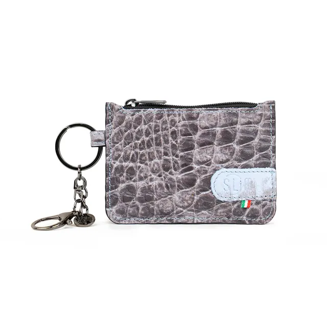 SLim Portachiavi Cocco Azzurro portamonete pelle bustina