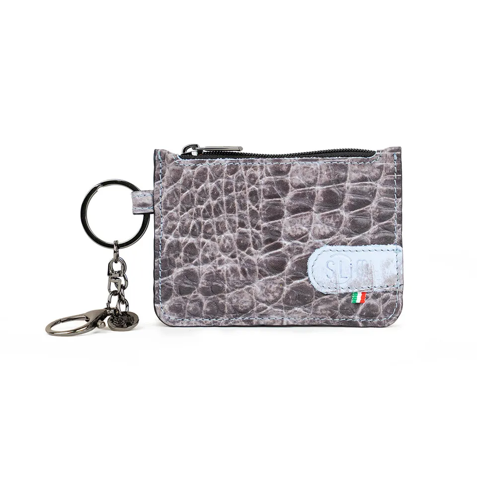 SLim Portachiavi Cocco Azzurro portamonete pelle bustina