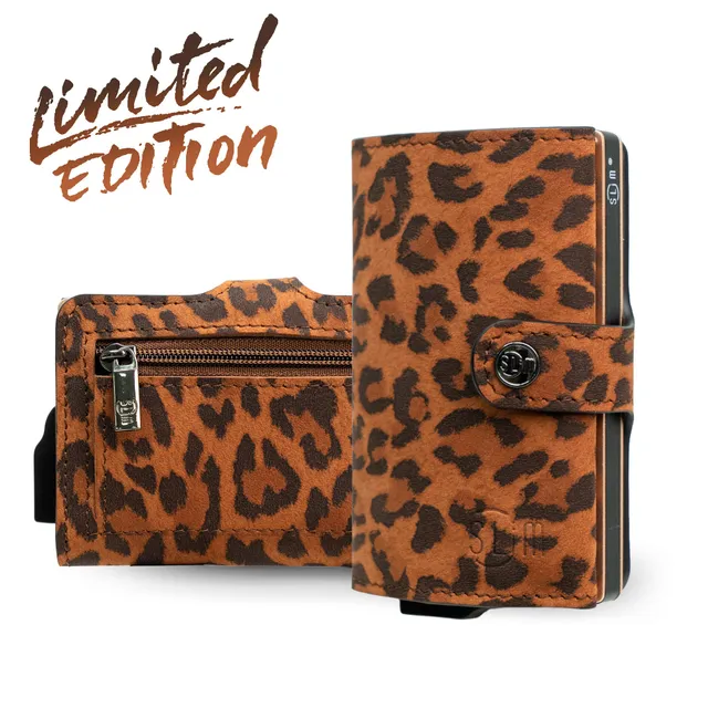 SLim Classic mini portafoglio animalier scamosciato RFID