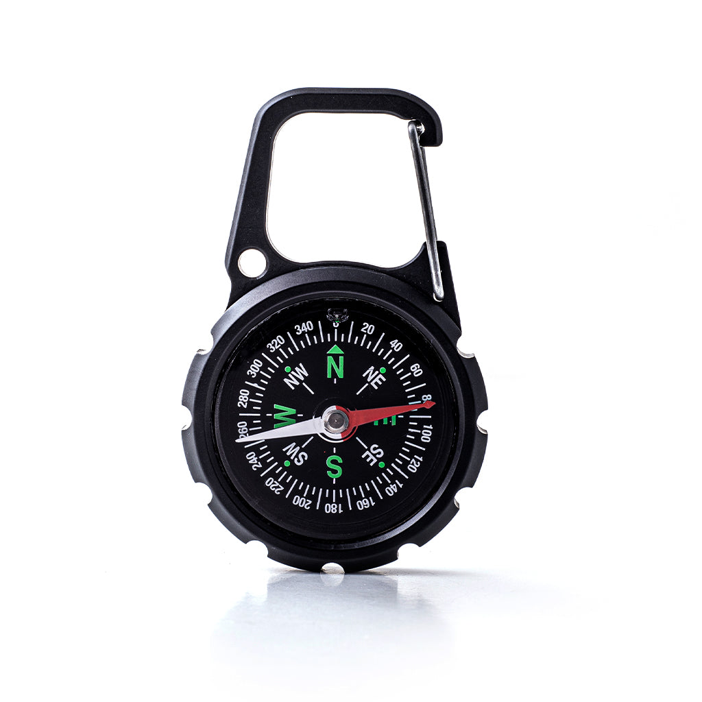 Dango Compass XL bussola alluminio Jet Black con moschettone