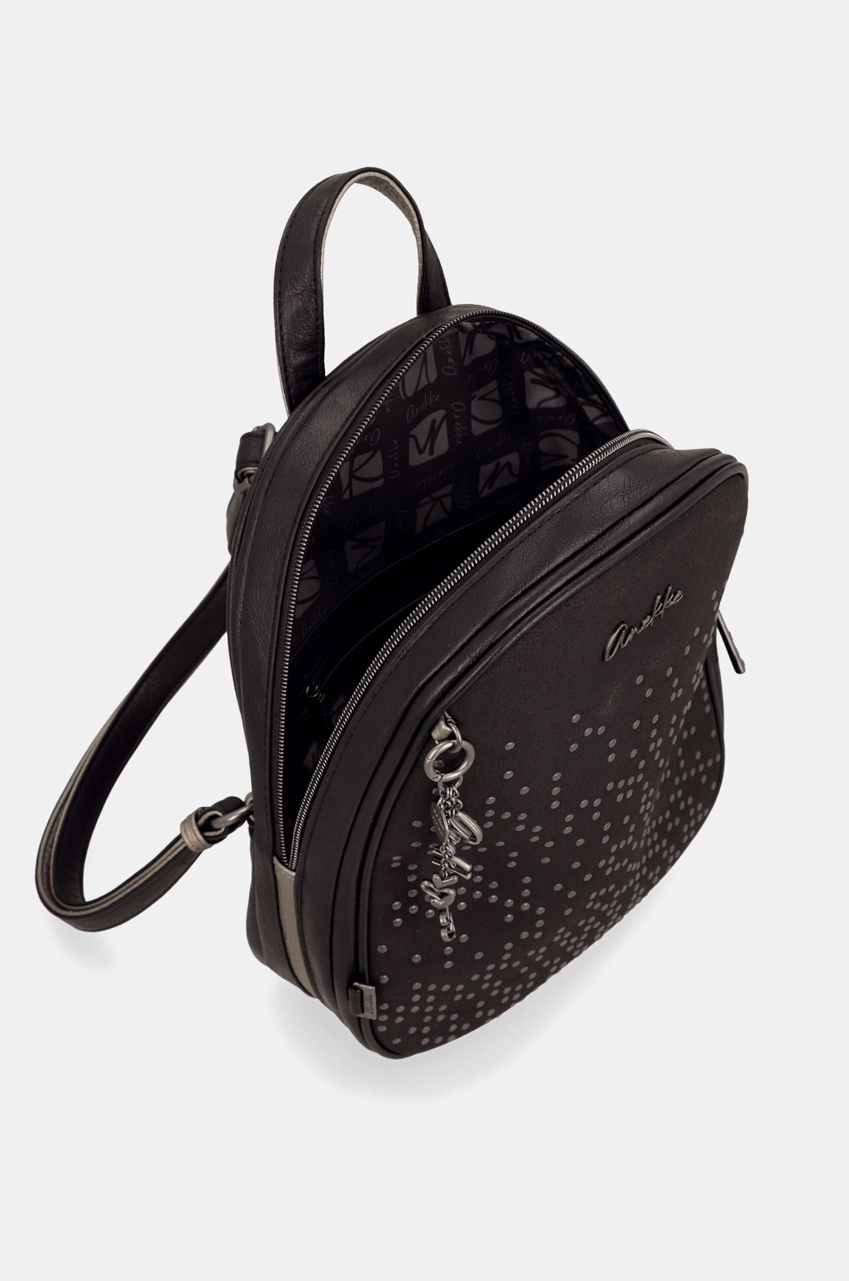 Anekke Black Zaino Medio Nero con Cerniera