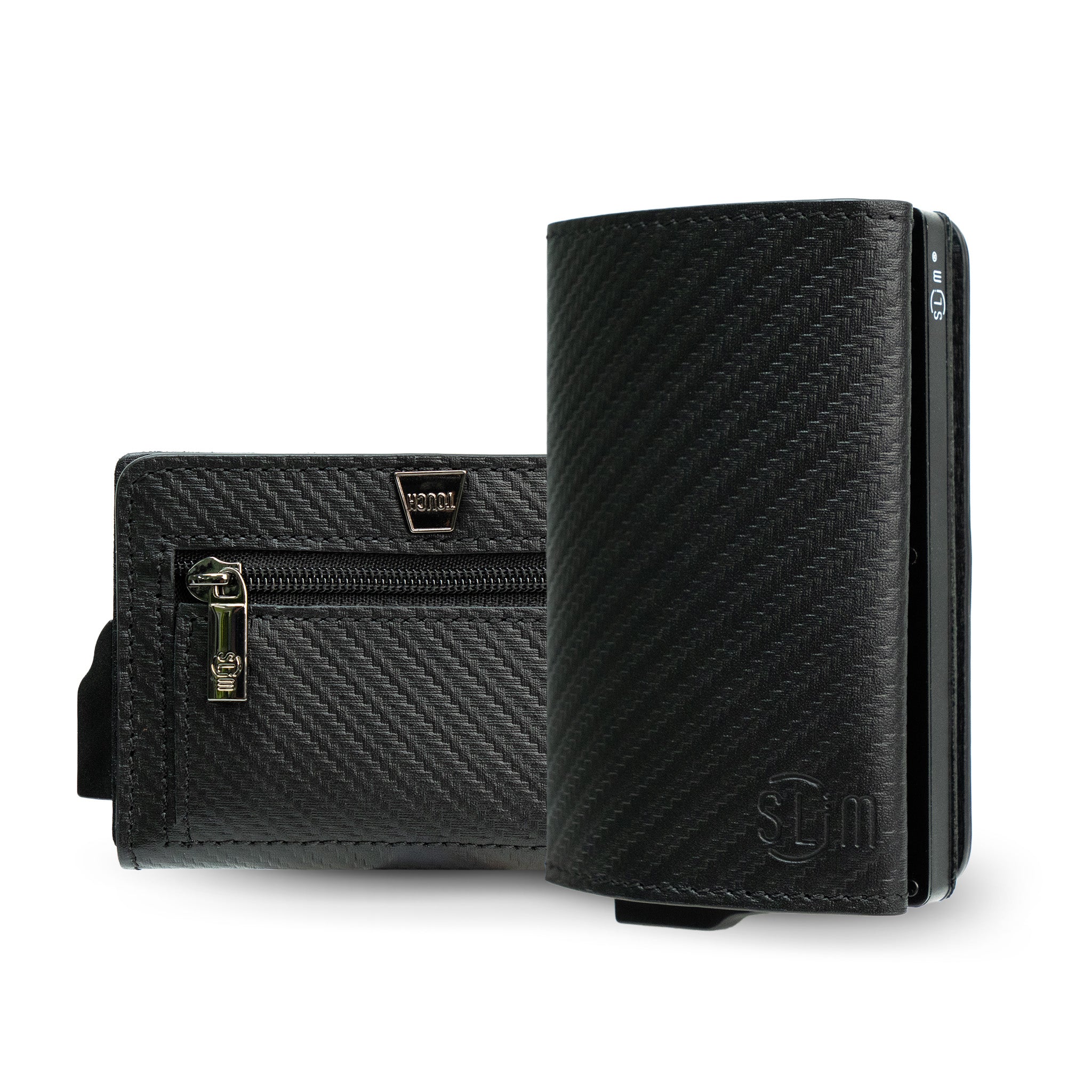 SLim Touch Carbon Nero portafoglio compatto RFID