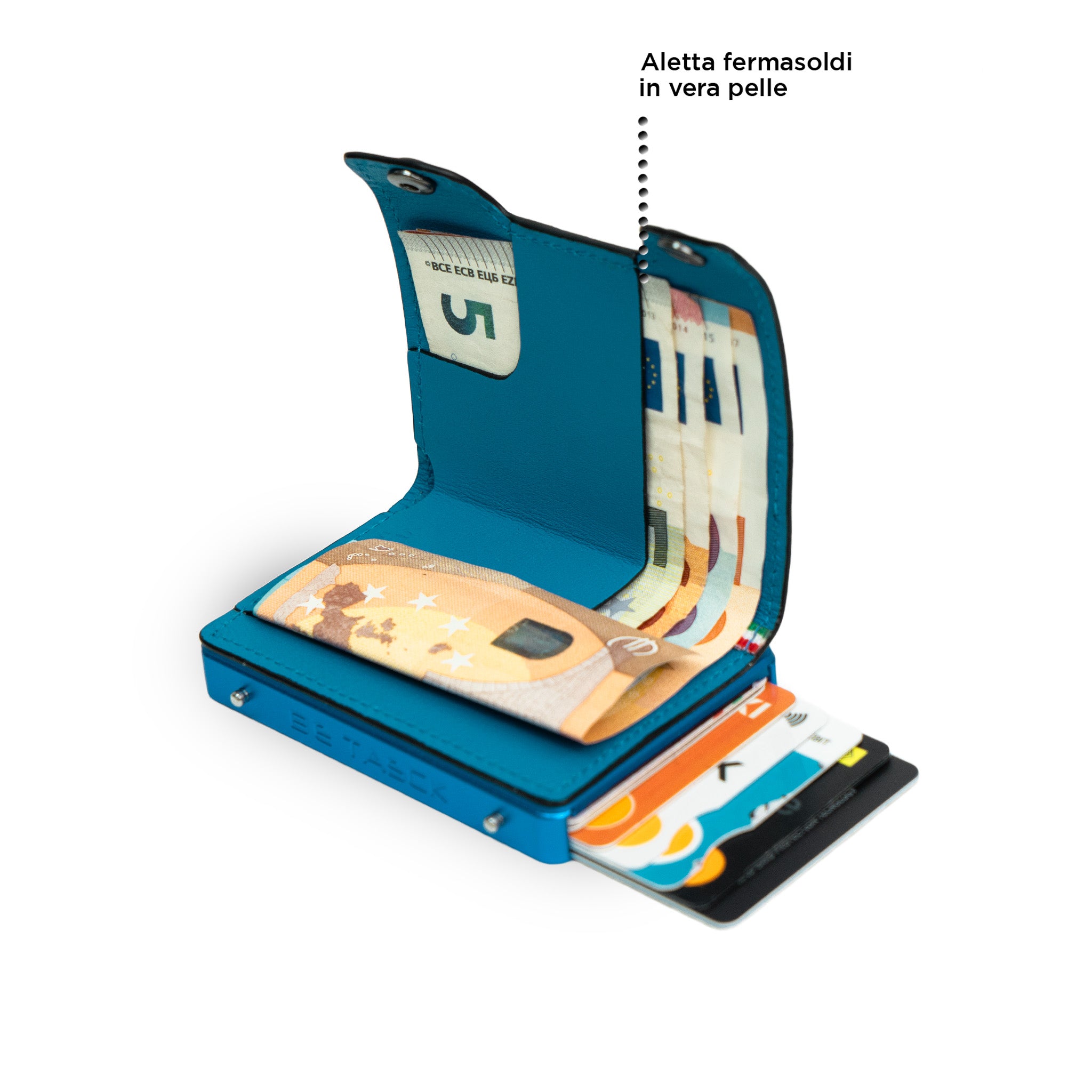 SLim Be Tasck Portafoglio Pelle Liscia Azzurro