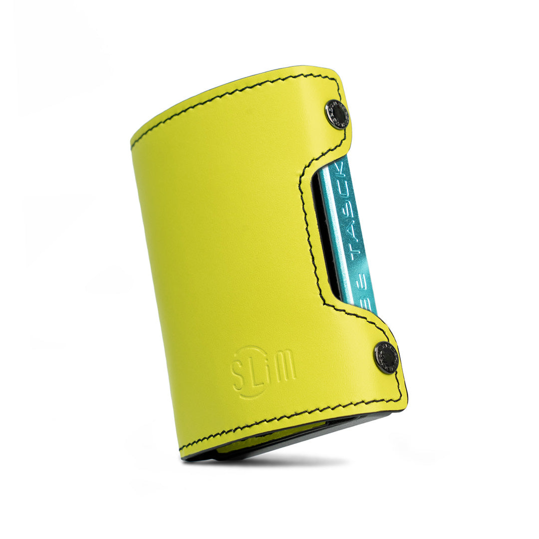 SLim Be Tasck portafoglio pelle liscia lime nero