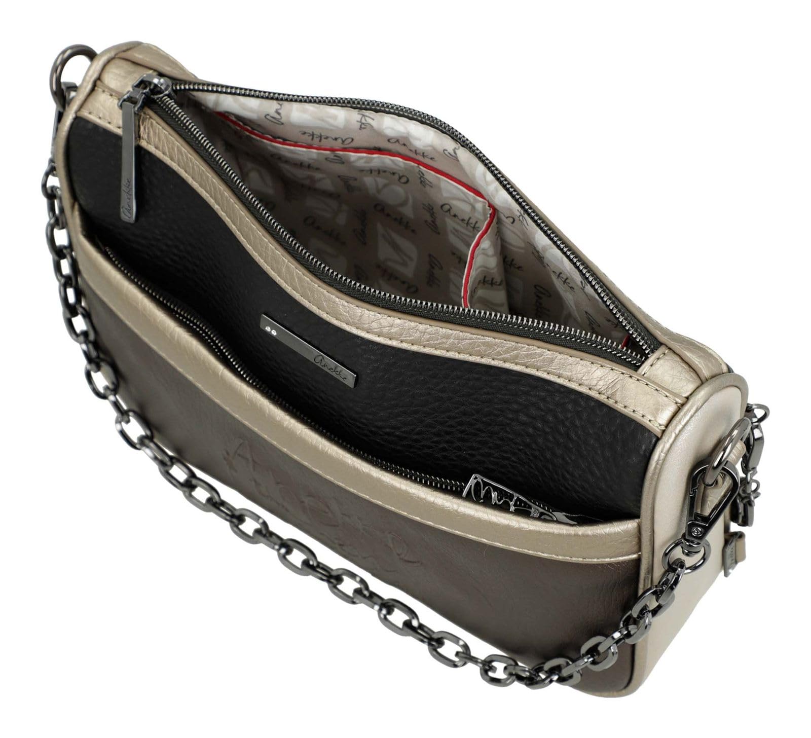 Anekke Essentials Borsa a Tracolla Nera con Stampa