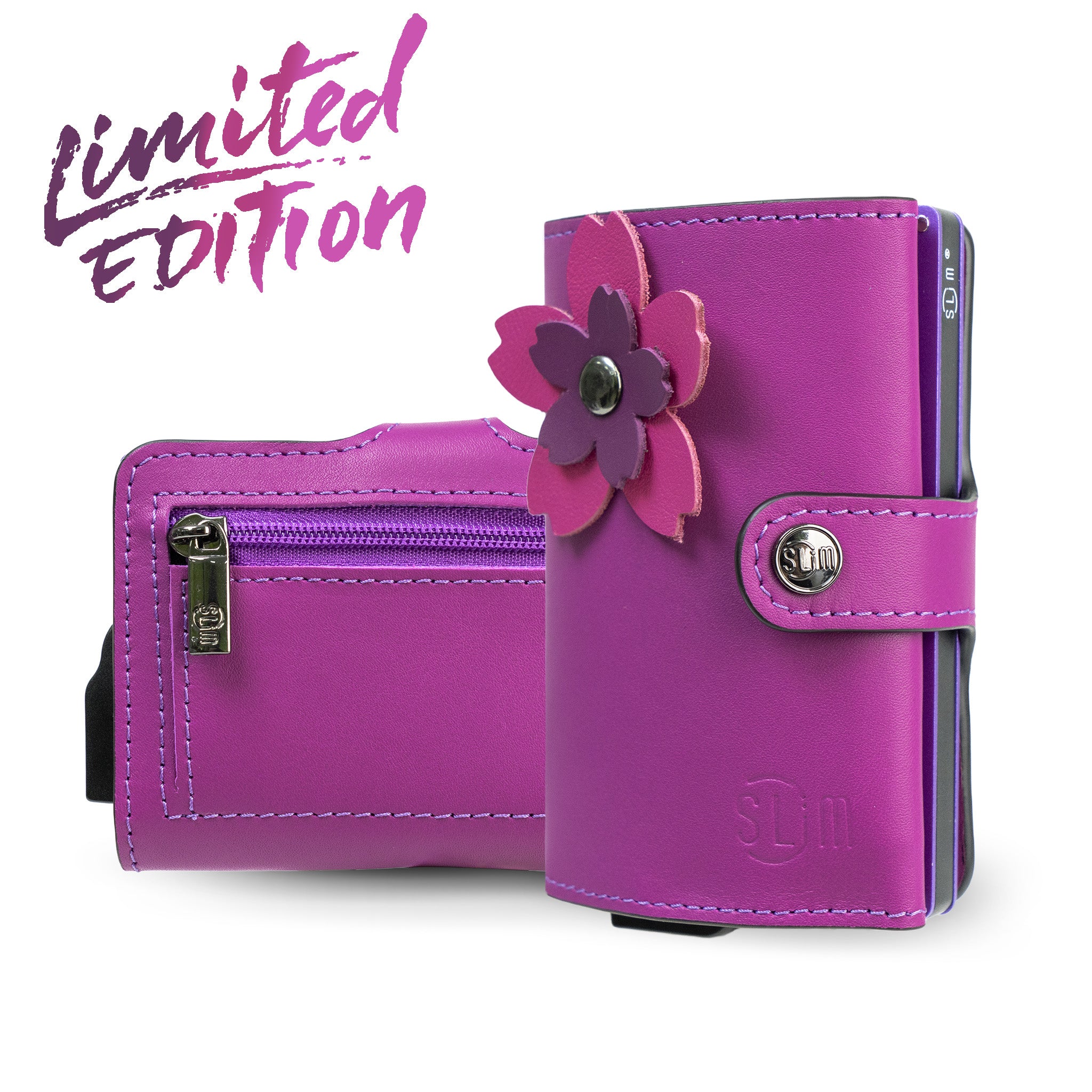SLim Vera Pelle Special Edition portafoglio Lollipop Fucsia Rosa