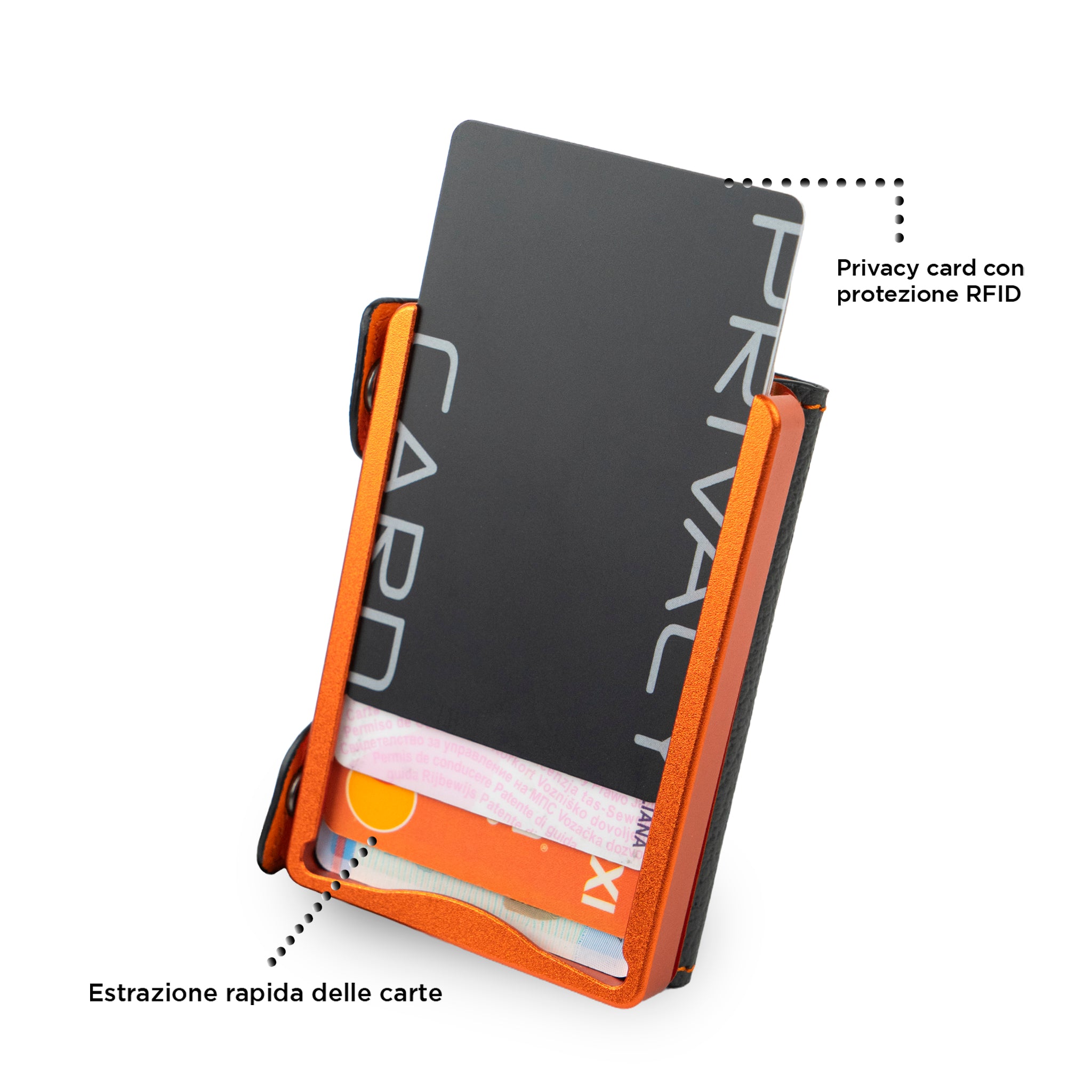 SLim Be Tasck Cinghialino Grigio Arancio portafoglio