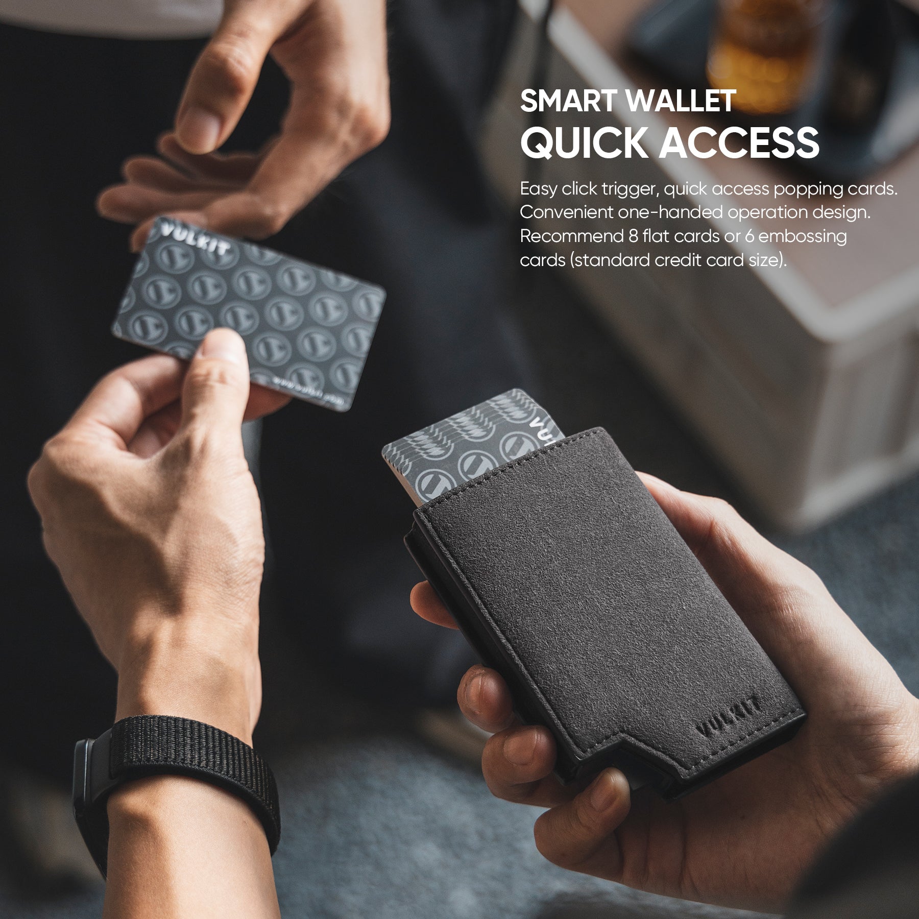 VULKIT Alcantara VC402A portacarte Espresso RFID