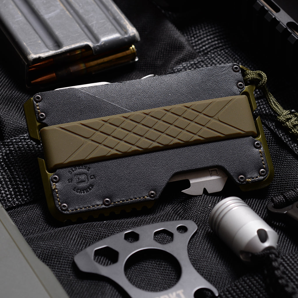 Dango T01 Tactical portafoglio alluminio Moss Green 12 carte RFID