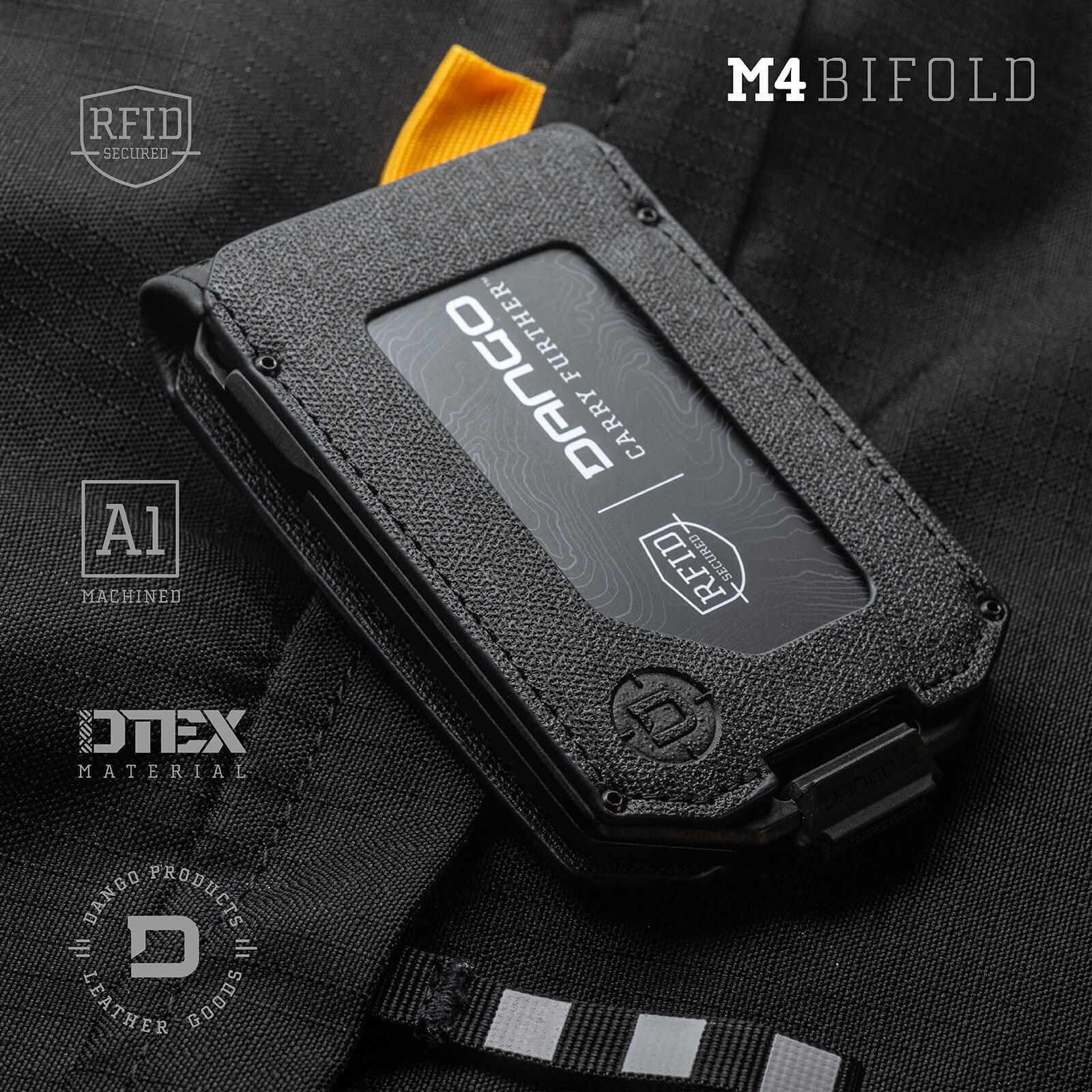 Dango M4 Maverick portafoglio bifold pelle Jet Black 13 carte