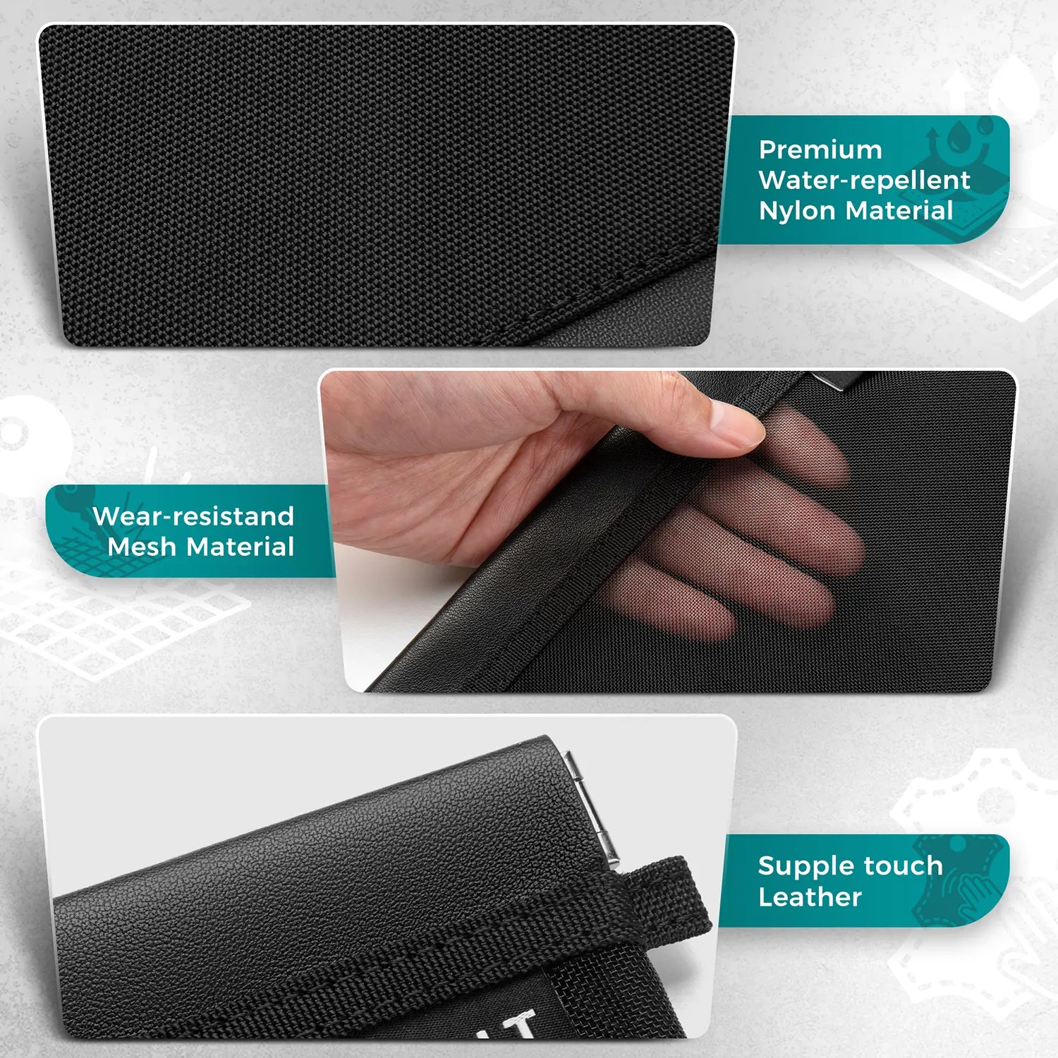 VULKIT VPW122 porta passaporto RFID nero in nylon