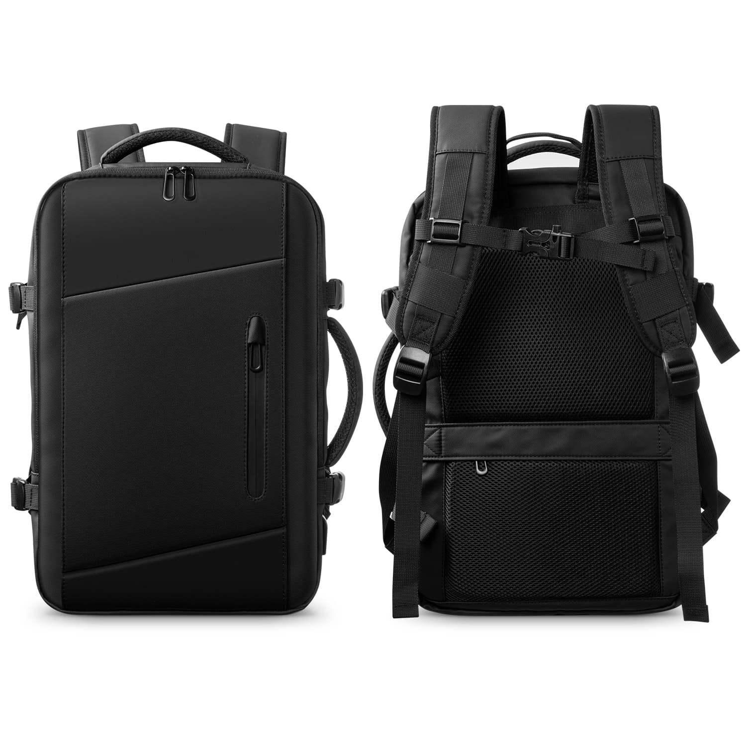 VULKIT Backpacks VBP100 zaino viaggio espandibile nero