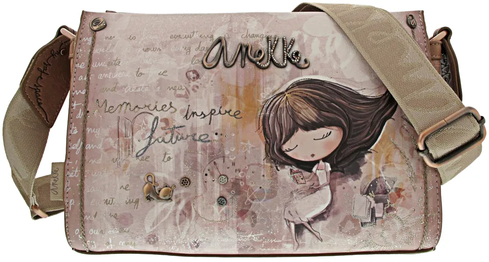 Anekke Memories borsa a tracolla media ricamata