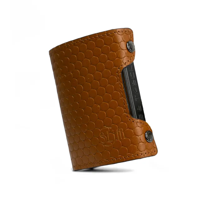 SLim Be Tasck Bolle Marrone portafoglio pelle frame nero
