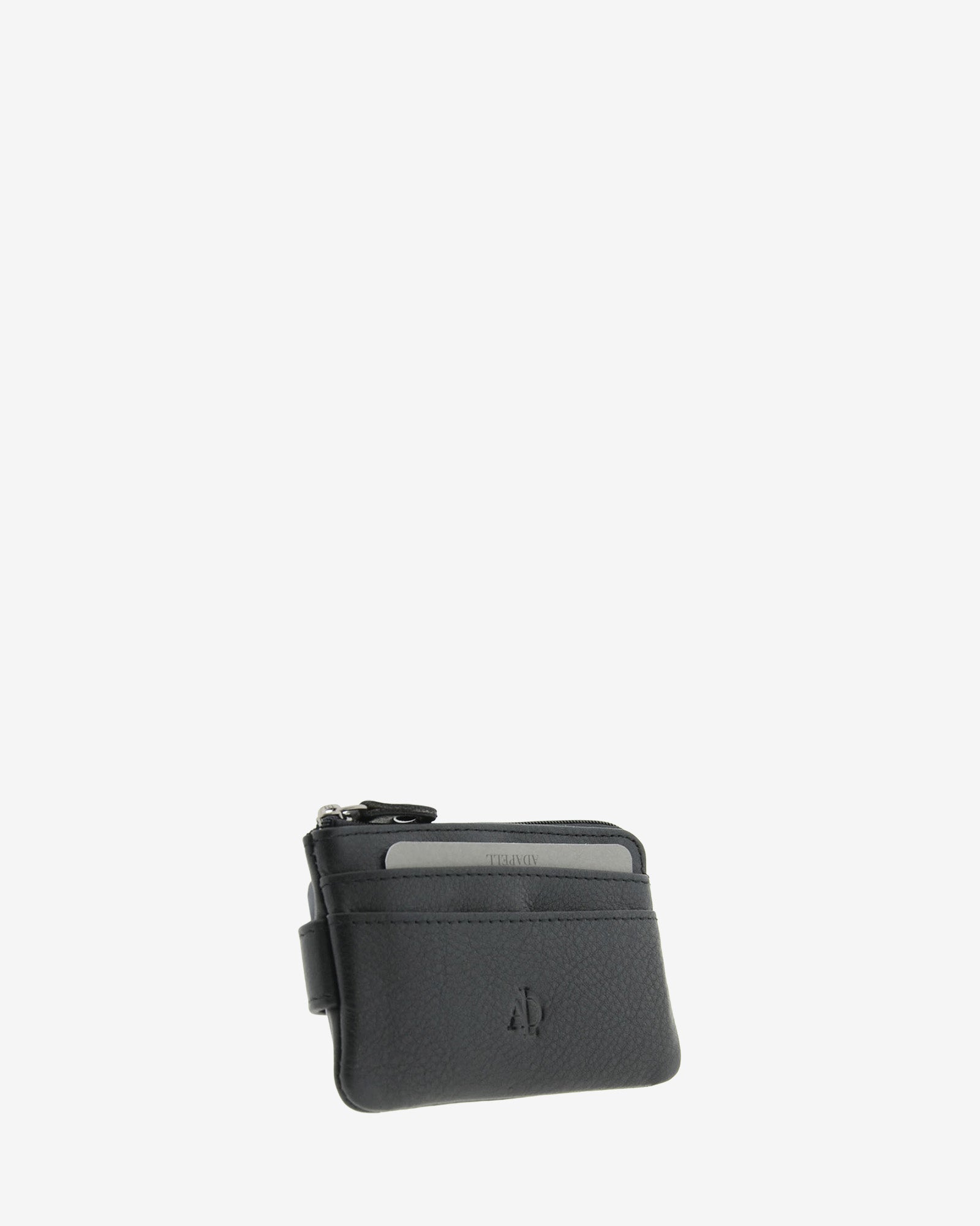 Adapell 8061 Portamonete Sottile Nero 6 Carte Pelle