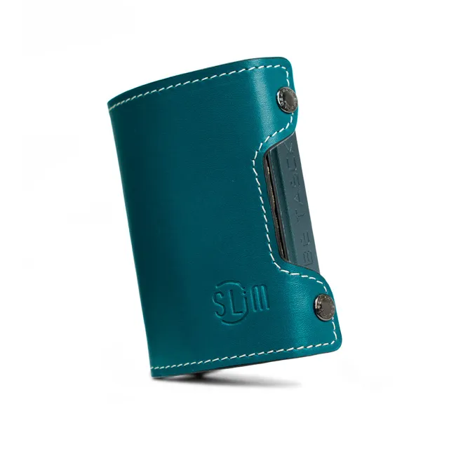 SLim Be Tasck Petrolio portafoglio pelle liscia multicolor